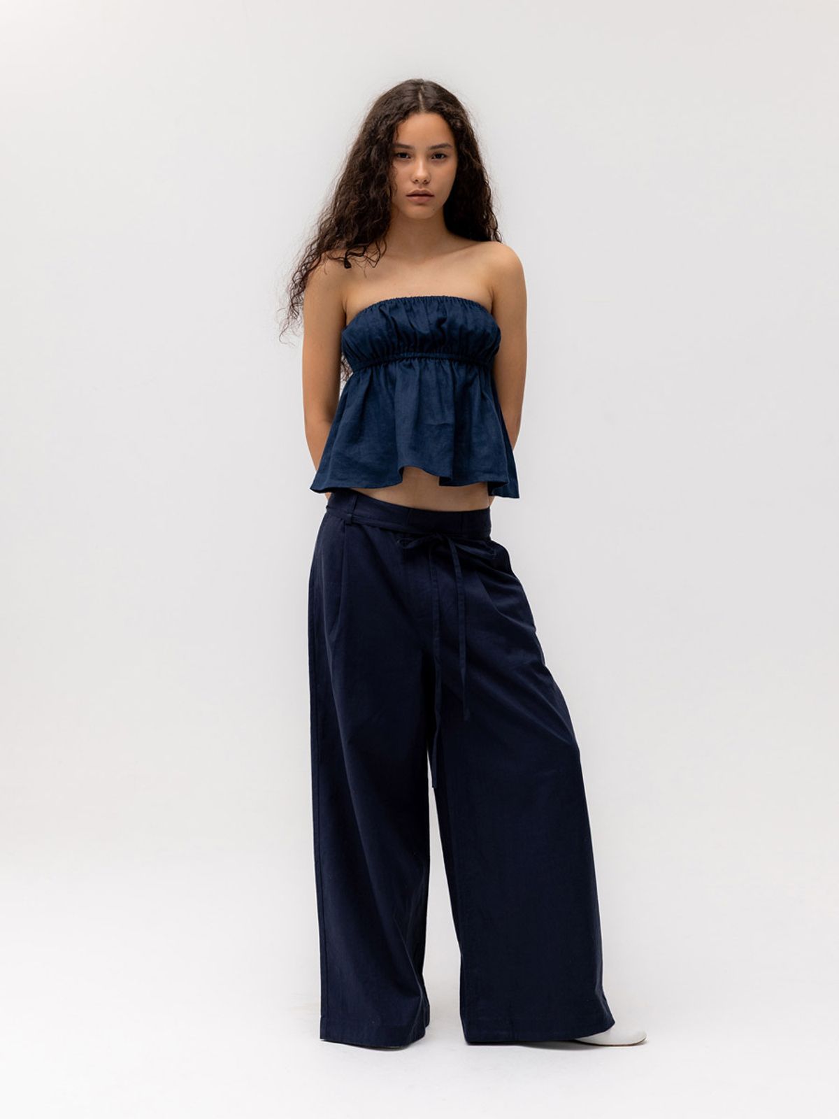 글로니(GLOWNY) G HARBOR LINEN TUBE (NAVY)