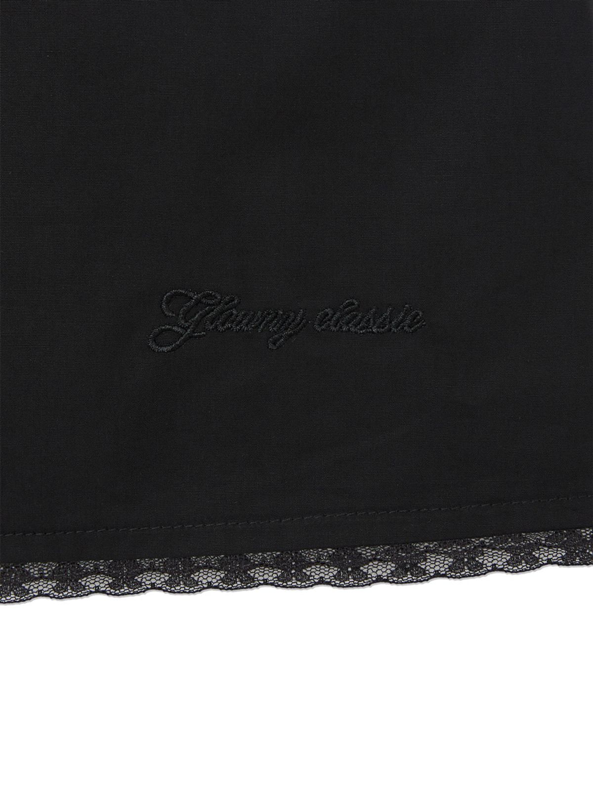 글로니(GLOWNY) G CLASSIC LACE-UP MIDI SKIRT (BLACK)