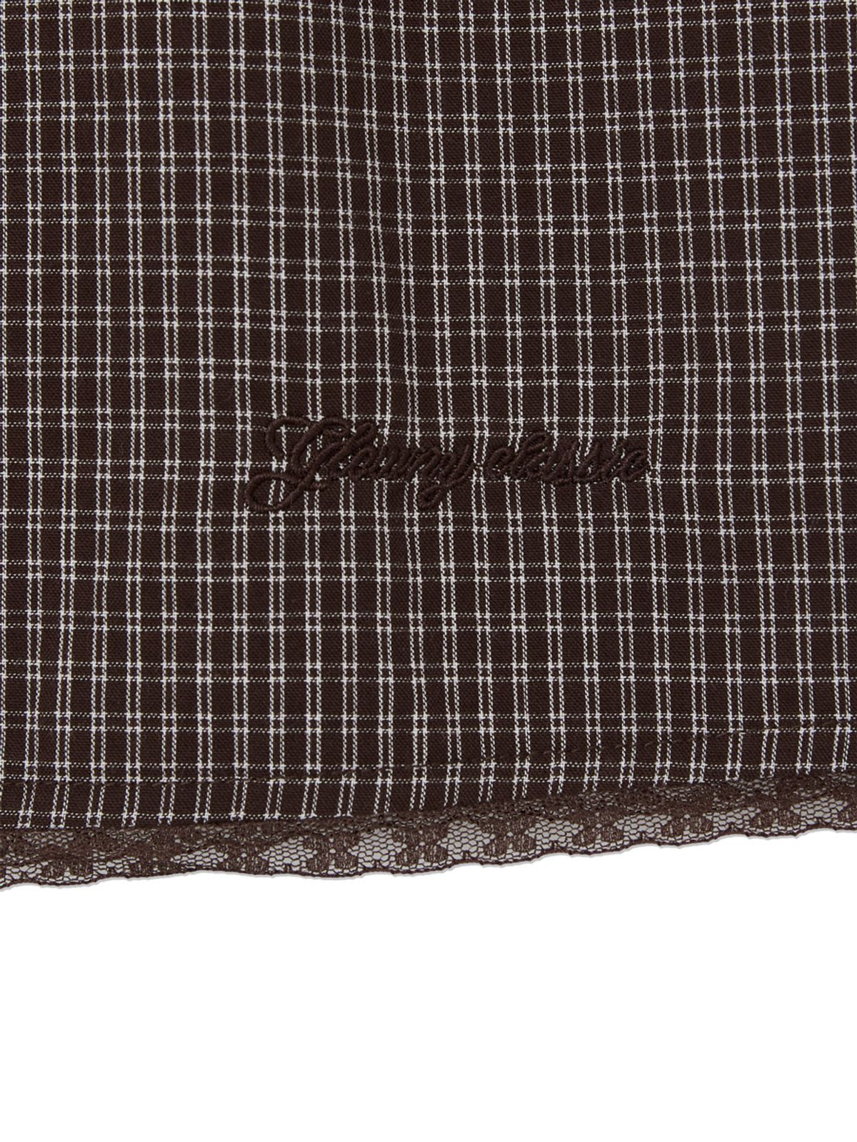 글로니(GLOWNY) G CLASSIC LACE-UP MIDI SKIRT (BROWN)
