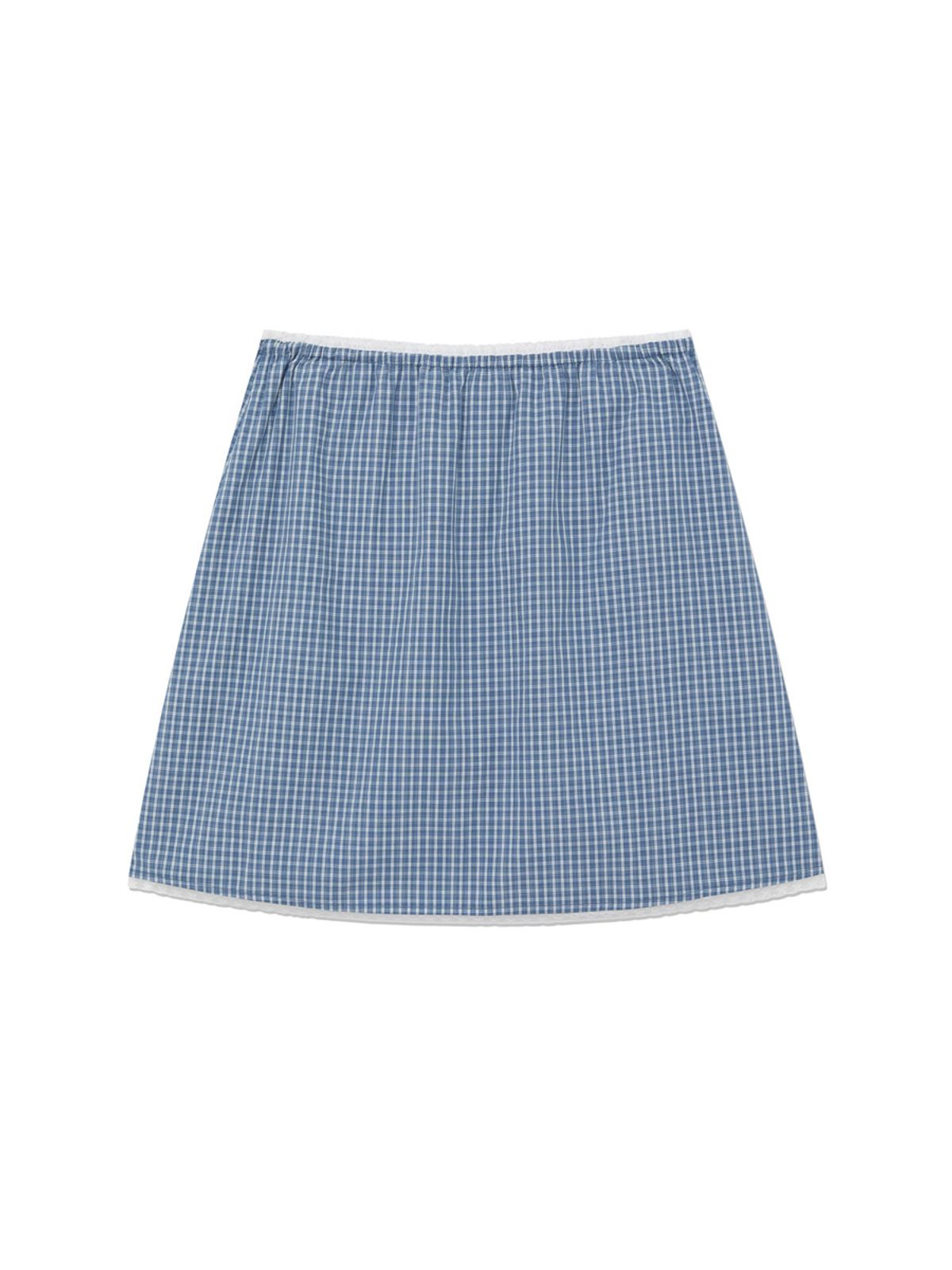 글로니(GLOWNY) G CLASSIC LACE-UP MIDI SKIRT (BLUE)