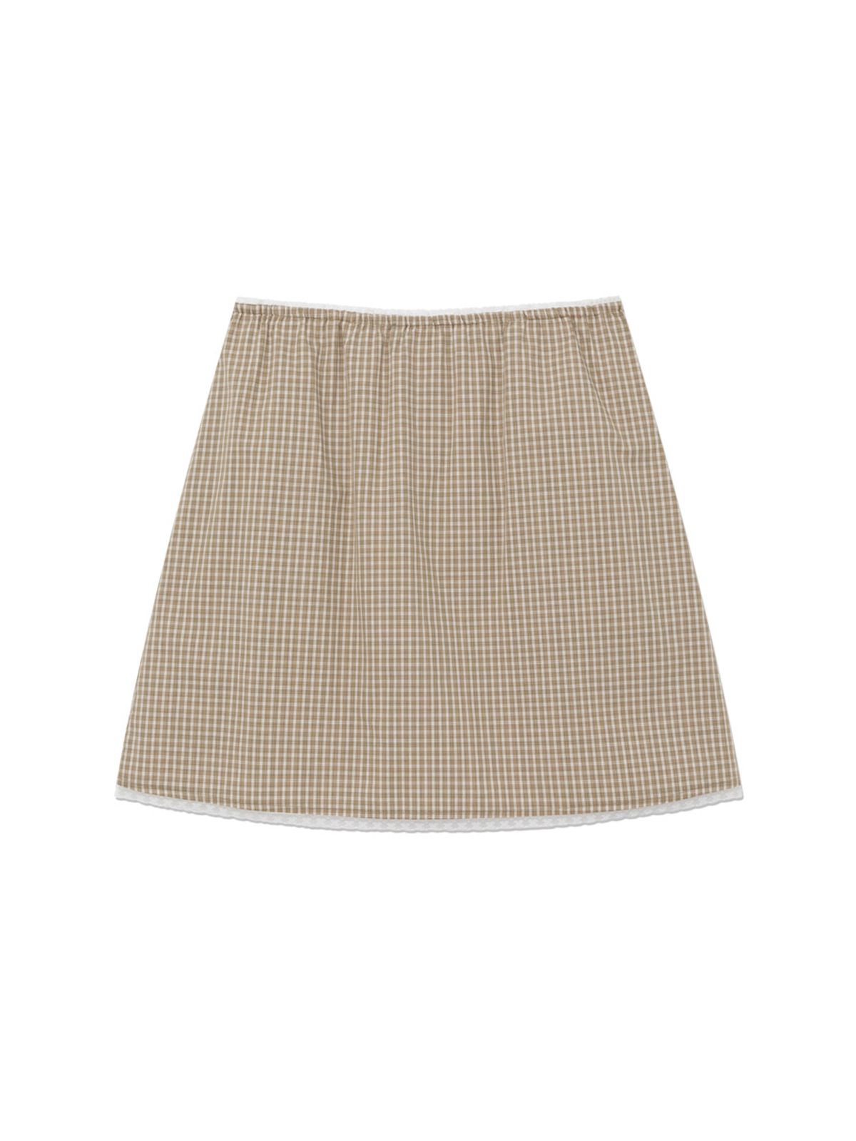 글로니(GLOWNY) G CLASSIC LACE-UP MIDI SKIRT (BEIGE)