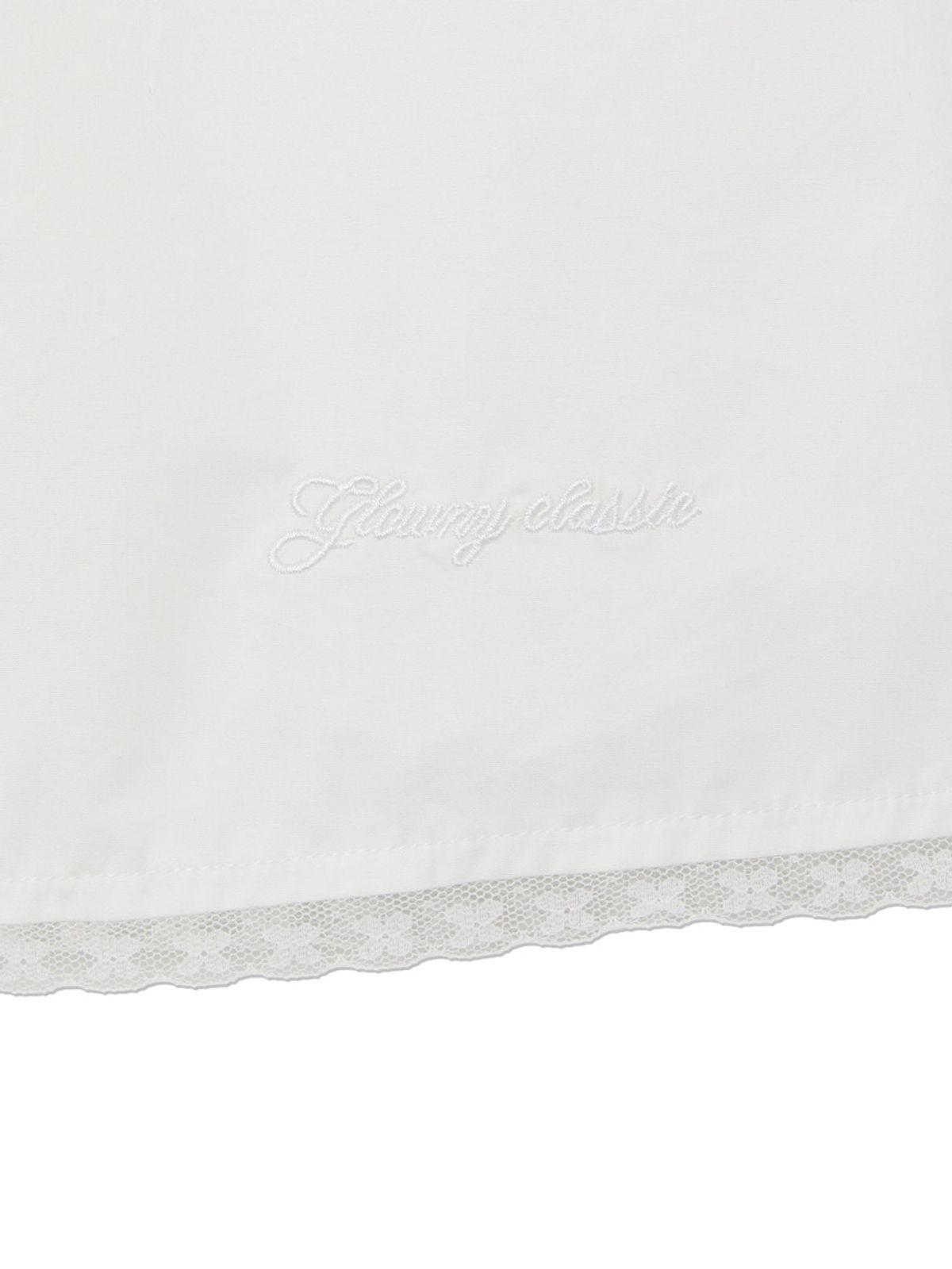 글로니(GLOWNY) G CLASSIC LACE-UP MIDI SKIRT (WHITE)