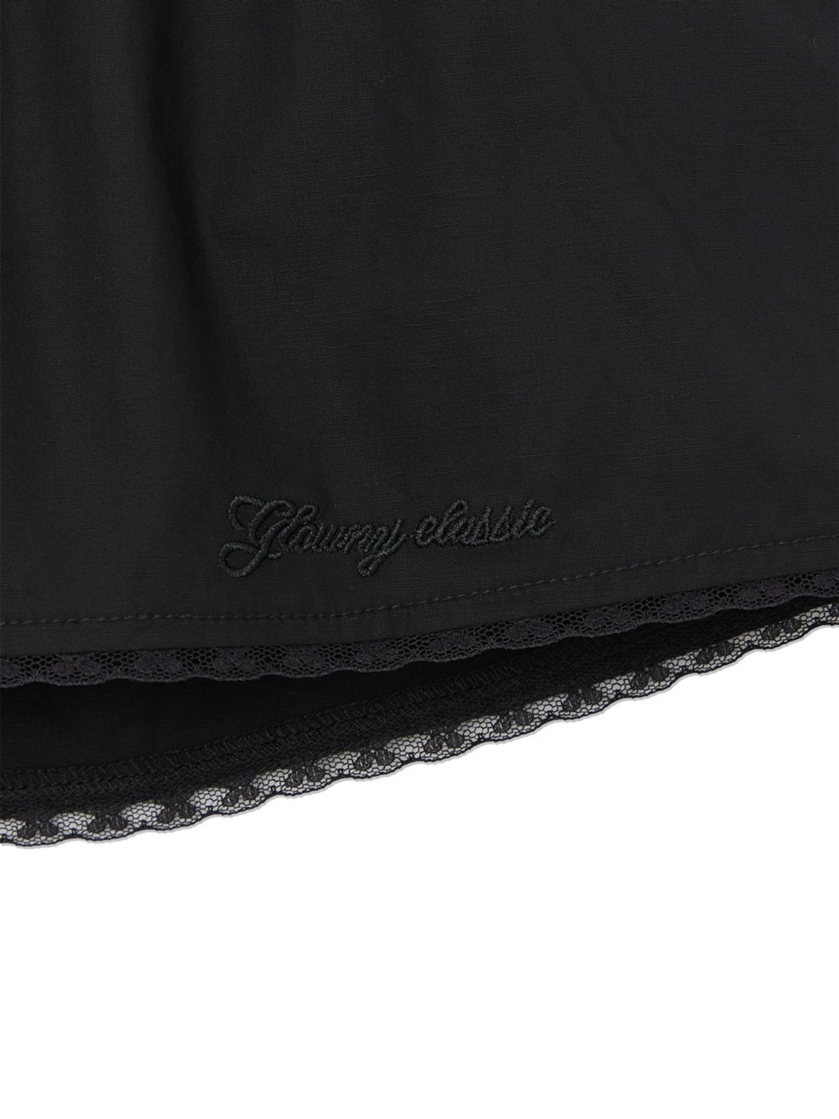 글로니(GLOWNY) G CLASSIC LACE-UP MINI SKIRT (BLACK)
