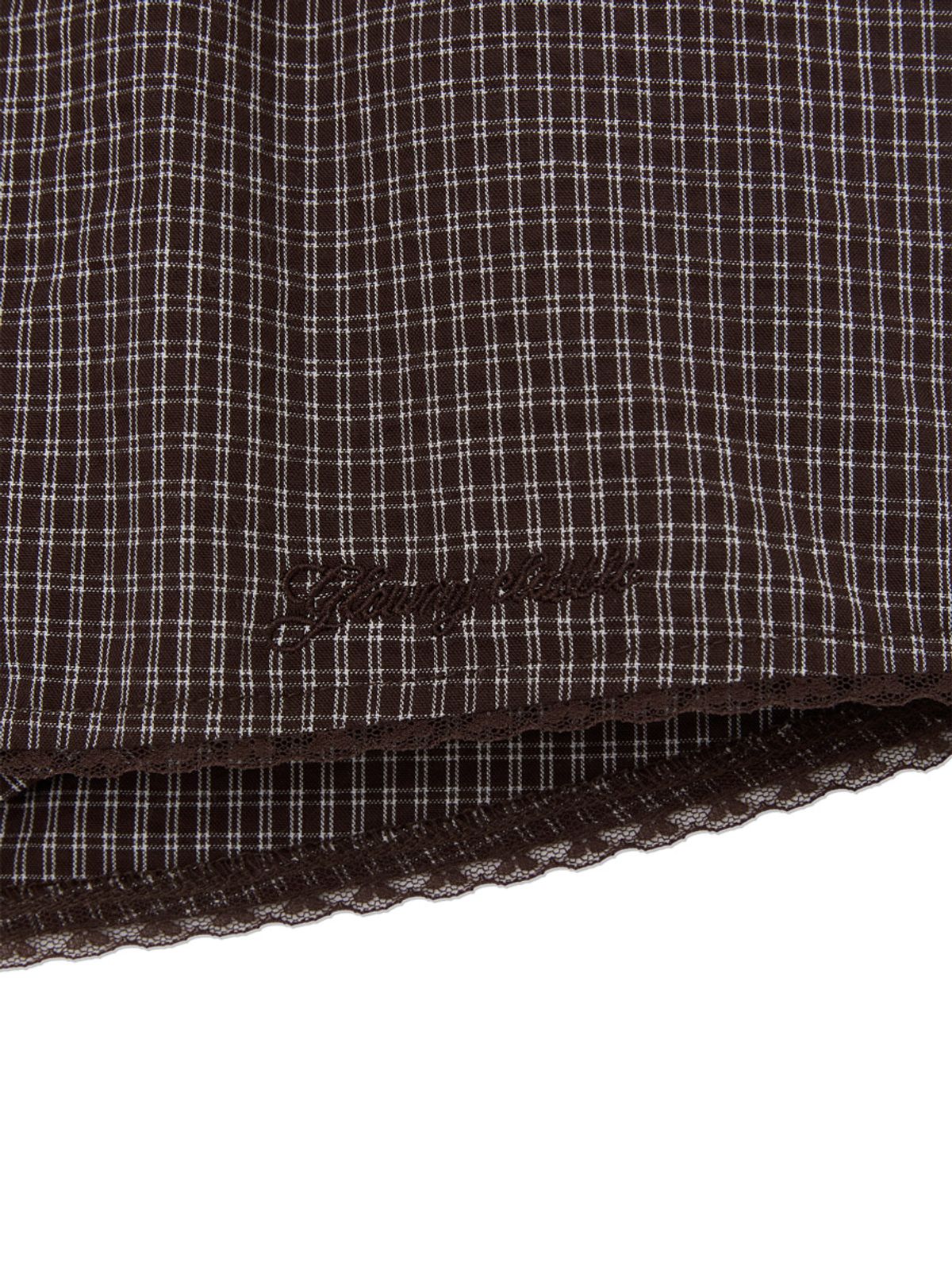 글로니(GLOWNY) G CLASSIC LACE-UP MINI SKIRT (BROWN)