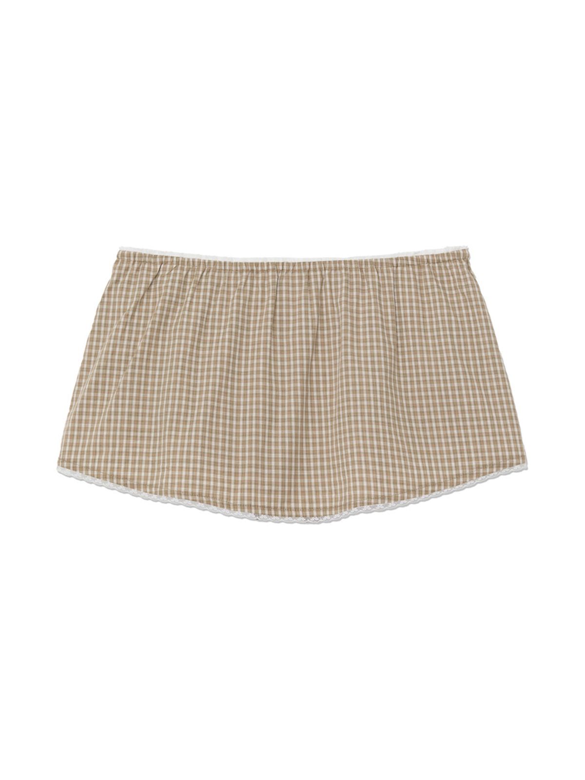 글로니(GLOWNY) G CLASSIC LACE-UP MINI SKIRT (BEIGE)