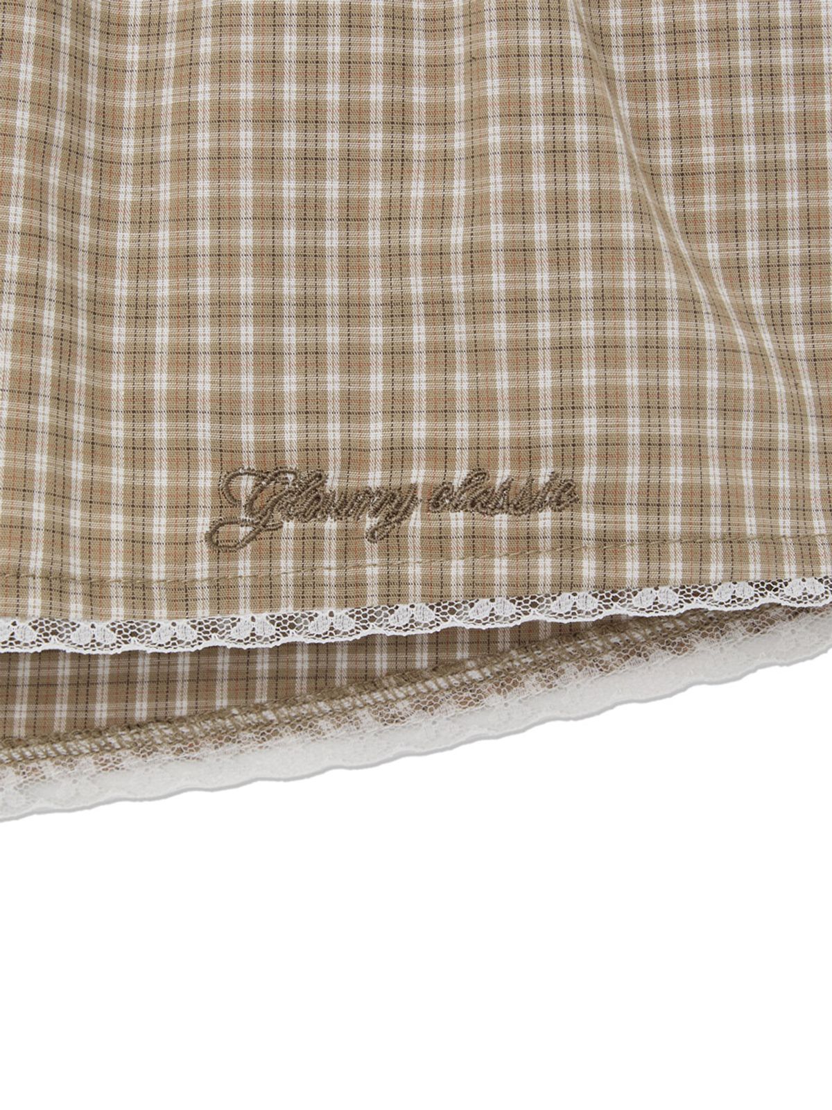 글로니(GLOWNY) G CLASSIC LACE-UP MINI SKIRT (BEIGE)
