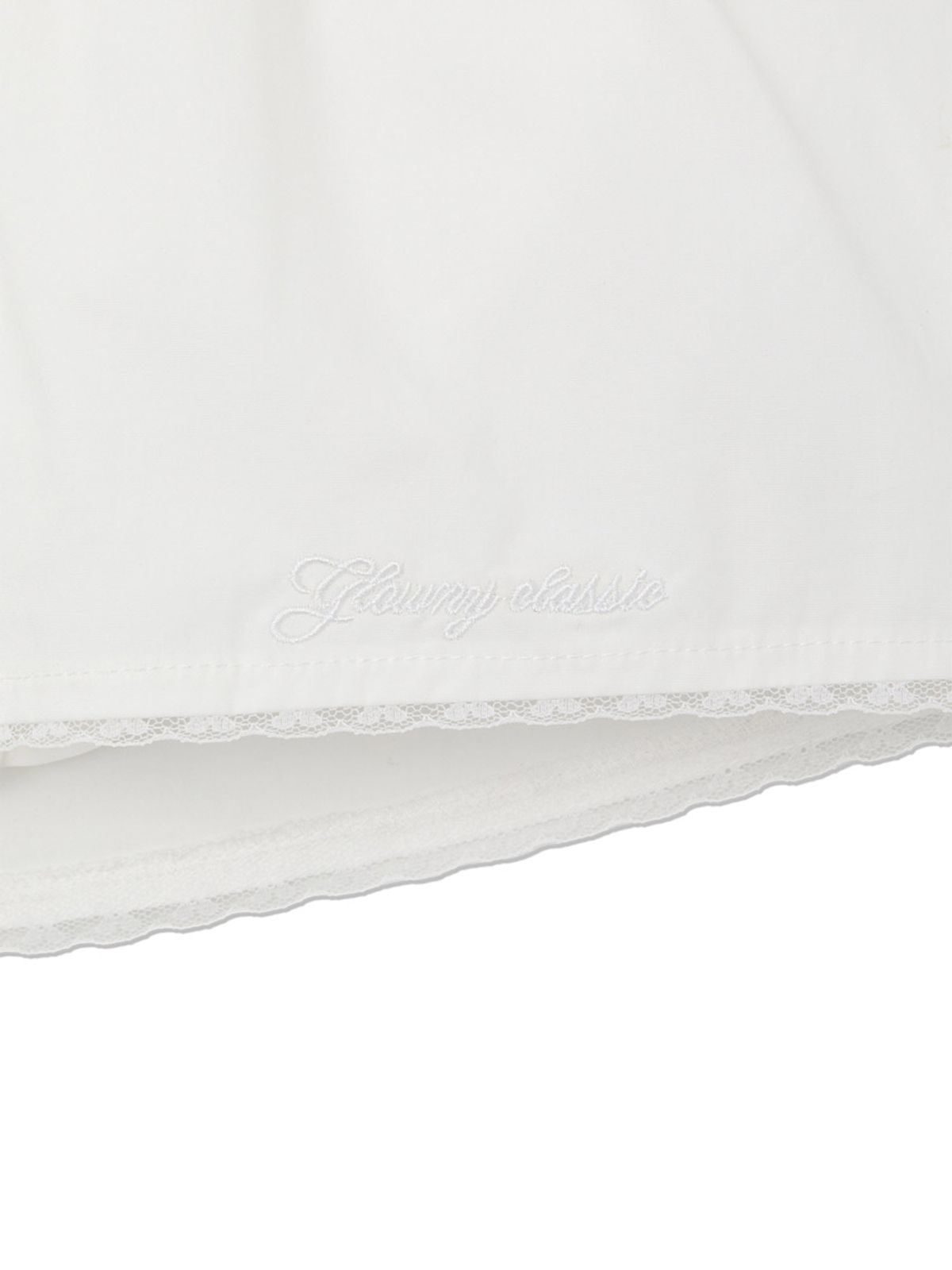 글로니(GLOWNY) G CLASSIC LACE-UP MINI SKIRT (WHITE)