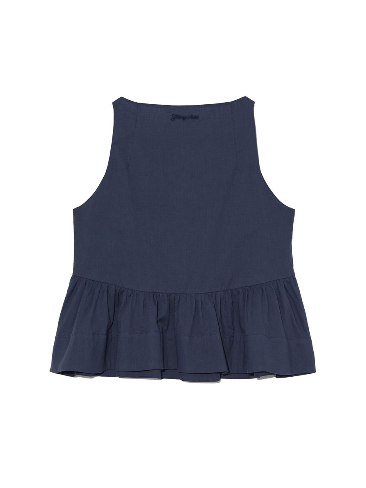 글로니(GLOWNY) G RUFFLED BUTTON BLOUSE (DEEP NAVY)