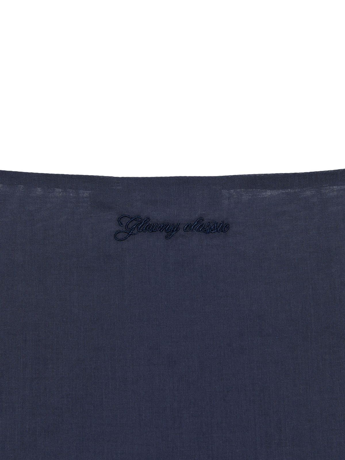글로니(GLOWNY) G RUFFLED BUTTON BLOUSE (DEEP NAVY)