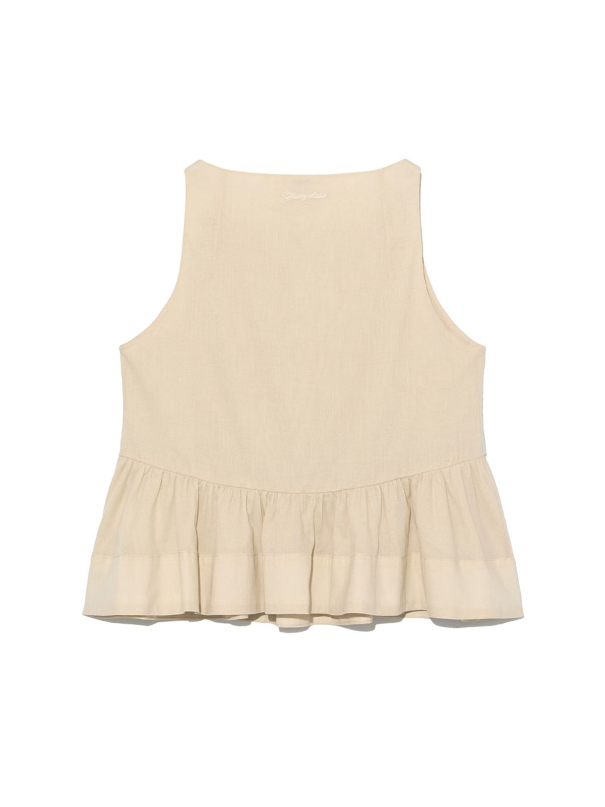 글로니(GLOWNY) G RUFFLED BUTTON BLOUSE (BEIGE)