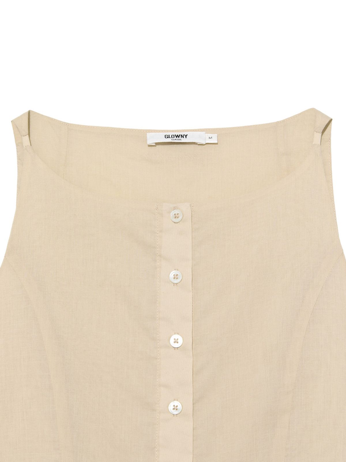 글로니(GLOWNY) G RUFFLED BUTTON BLOUSE (BEIGE)