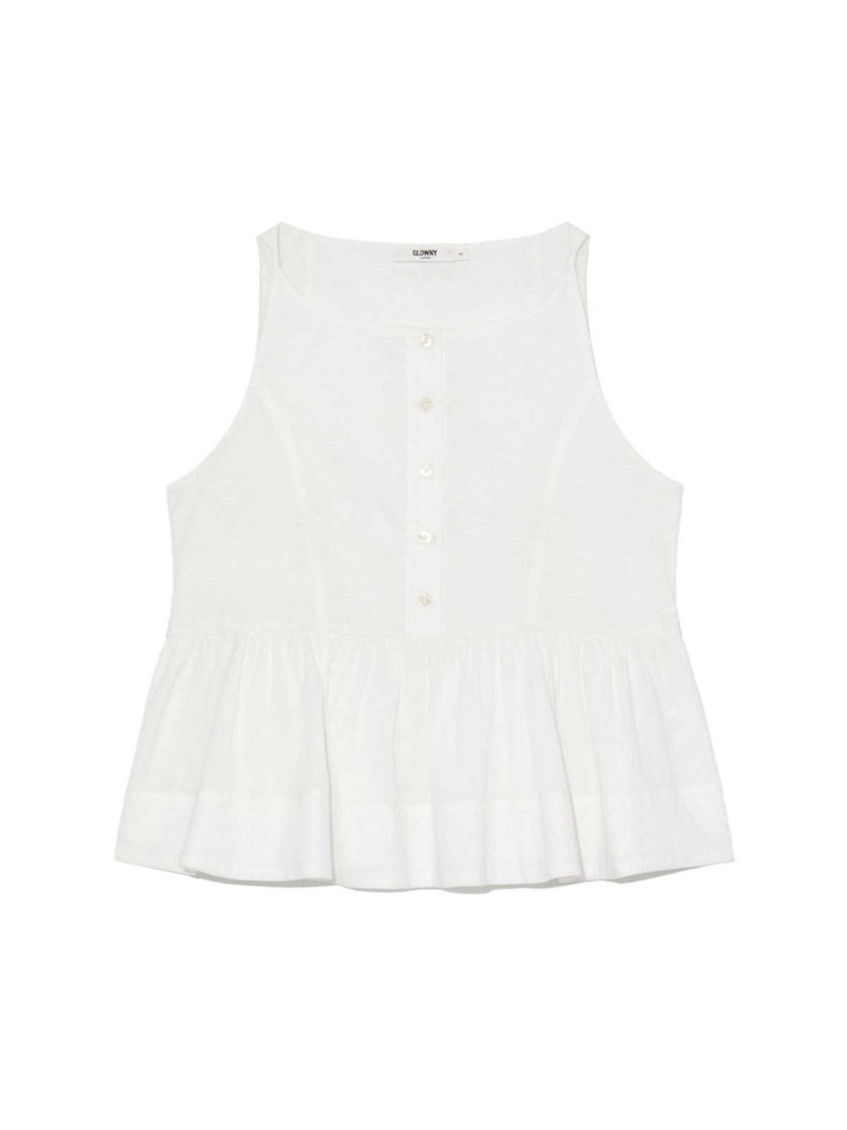 글로니(GLOWNY) G RUFFLED BUTTON BLOUSE (IVORY)