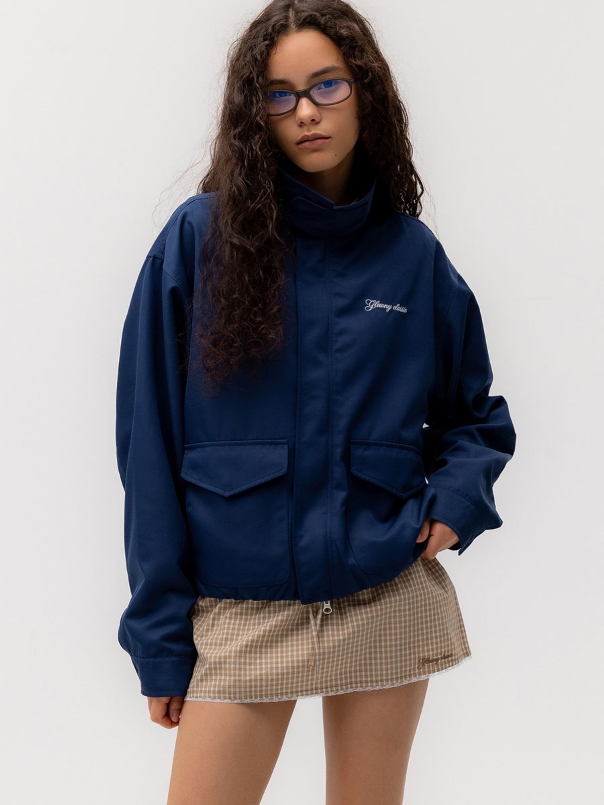 글로니(GLOWNY) G SOFT BLOUSON JACKET (NAVY)