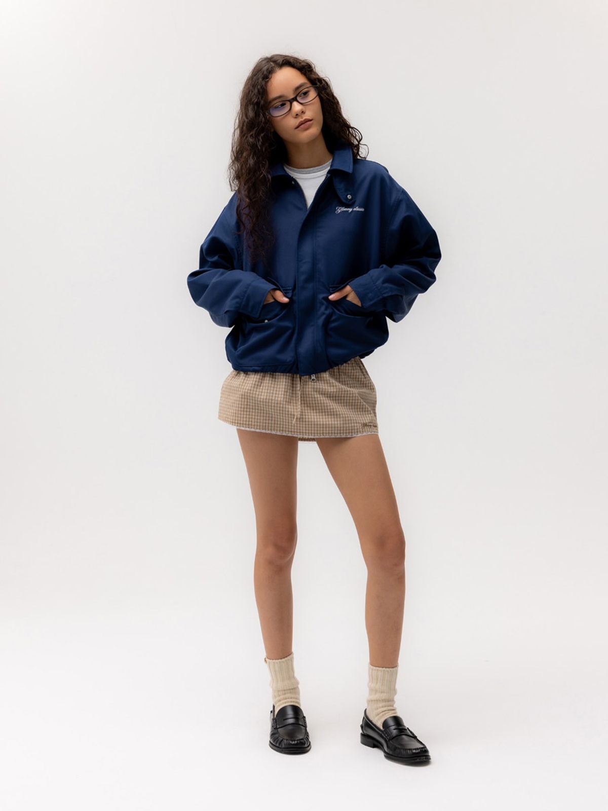 글로니(GLOWNY) G SOFT BLOUSON JACKET (NAVY)