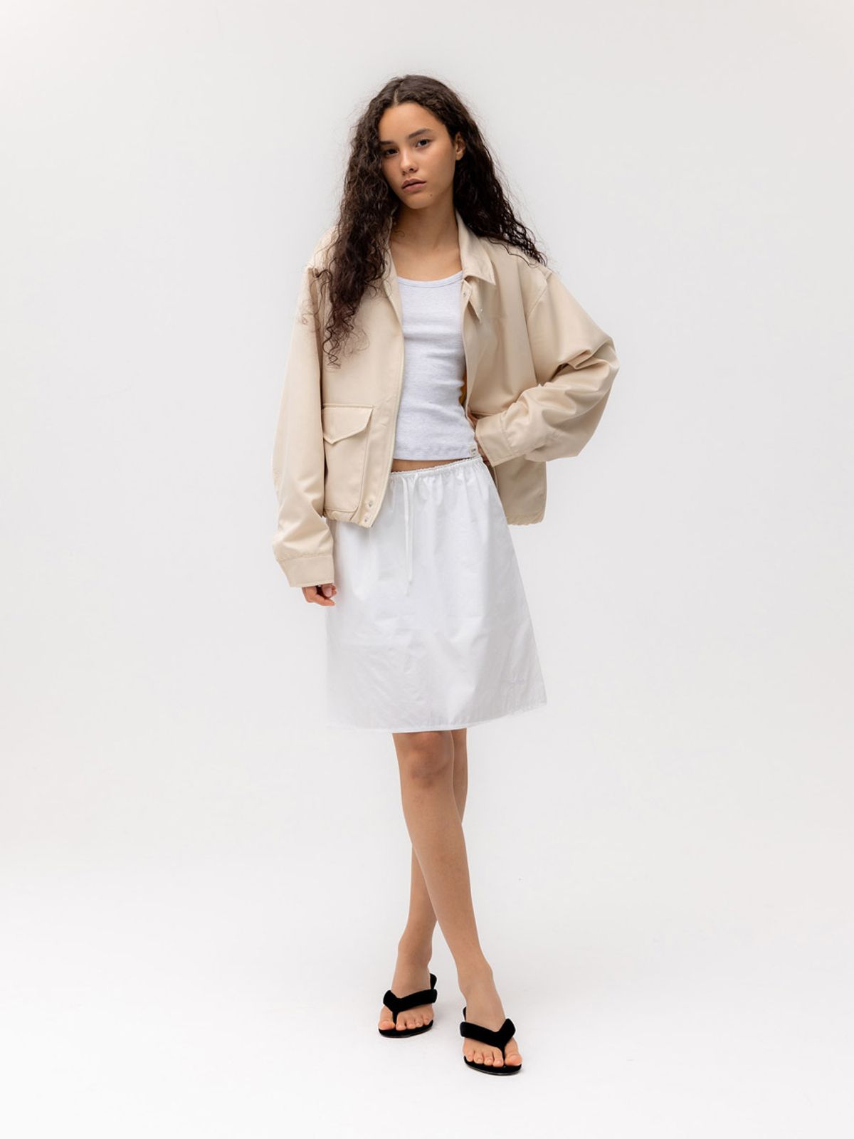 글로니(GLOWNY) G SOFT BLOUSON JACKET (BEIGE)
