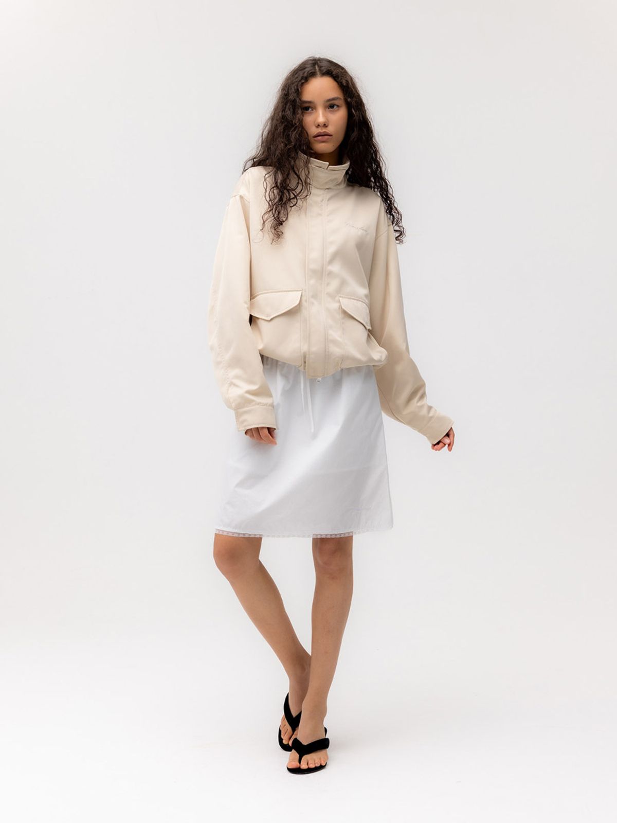 글로니(GLOWNY) G SOFT BLOUSON JACKET (BEIGE)