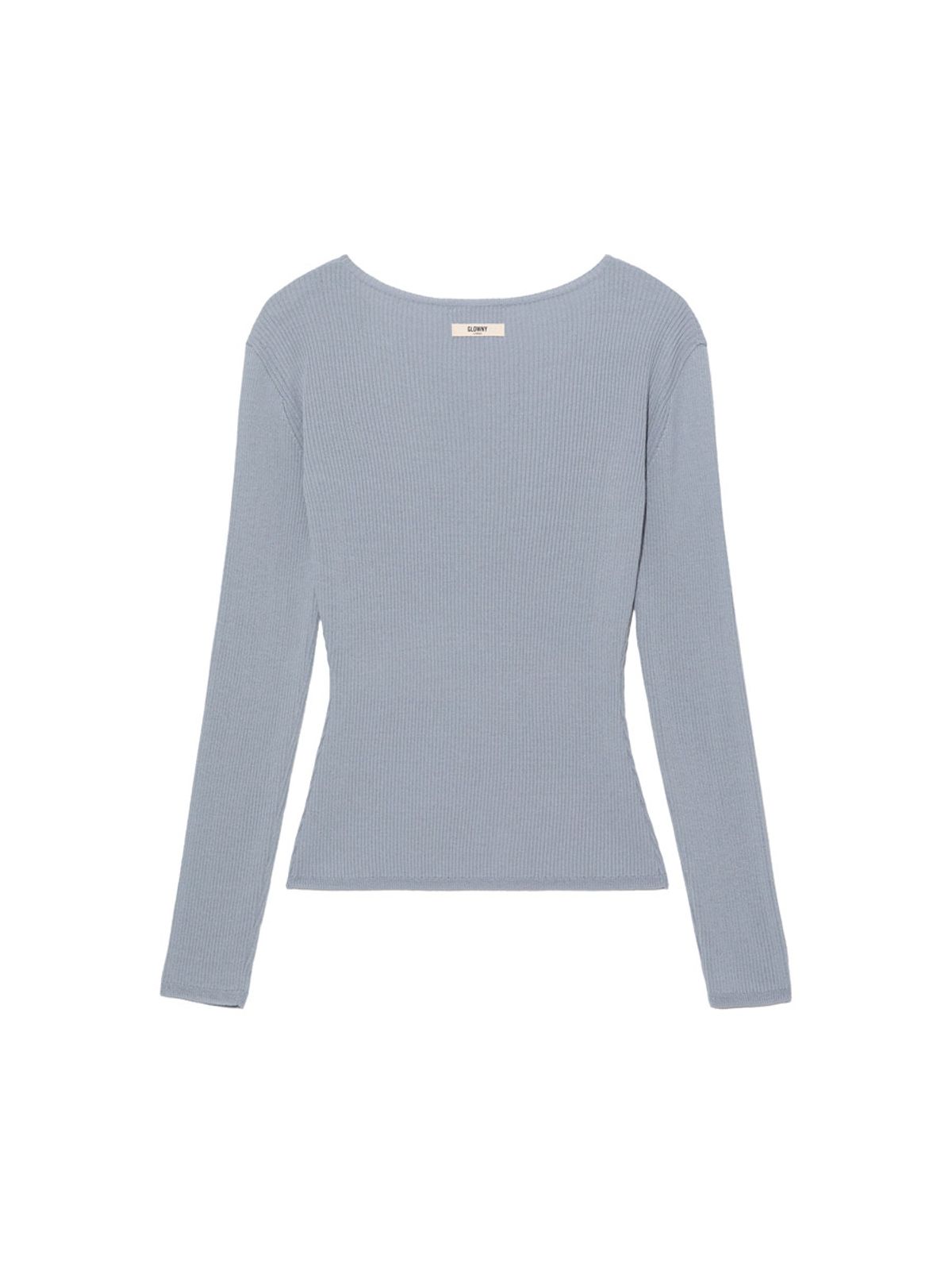 글로니(GLOWNY) G CLASSIC RIB V-NECK KNIT (BLUE)