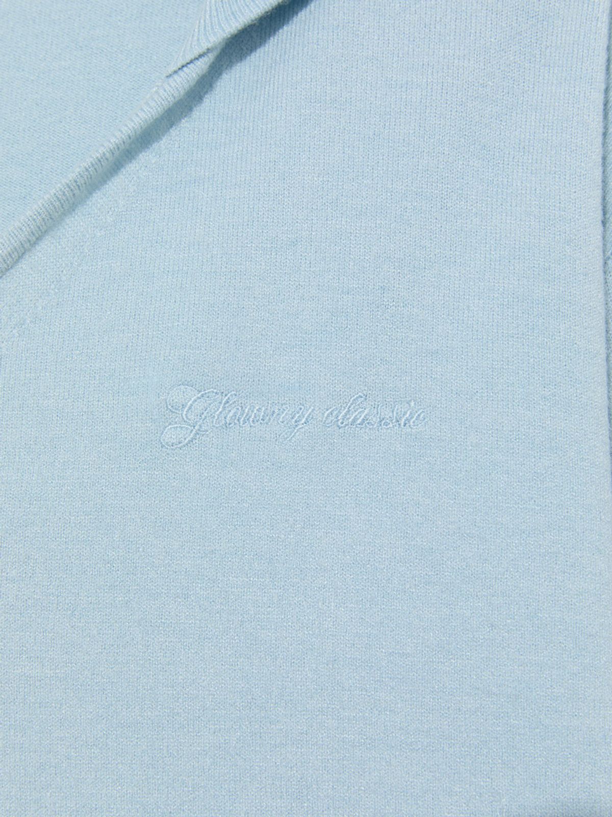 글로니(GLOWNY) G HUG V-NECK KNIT HOODIE (BABY BLUE)