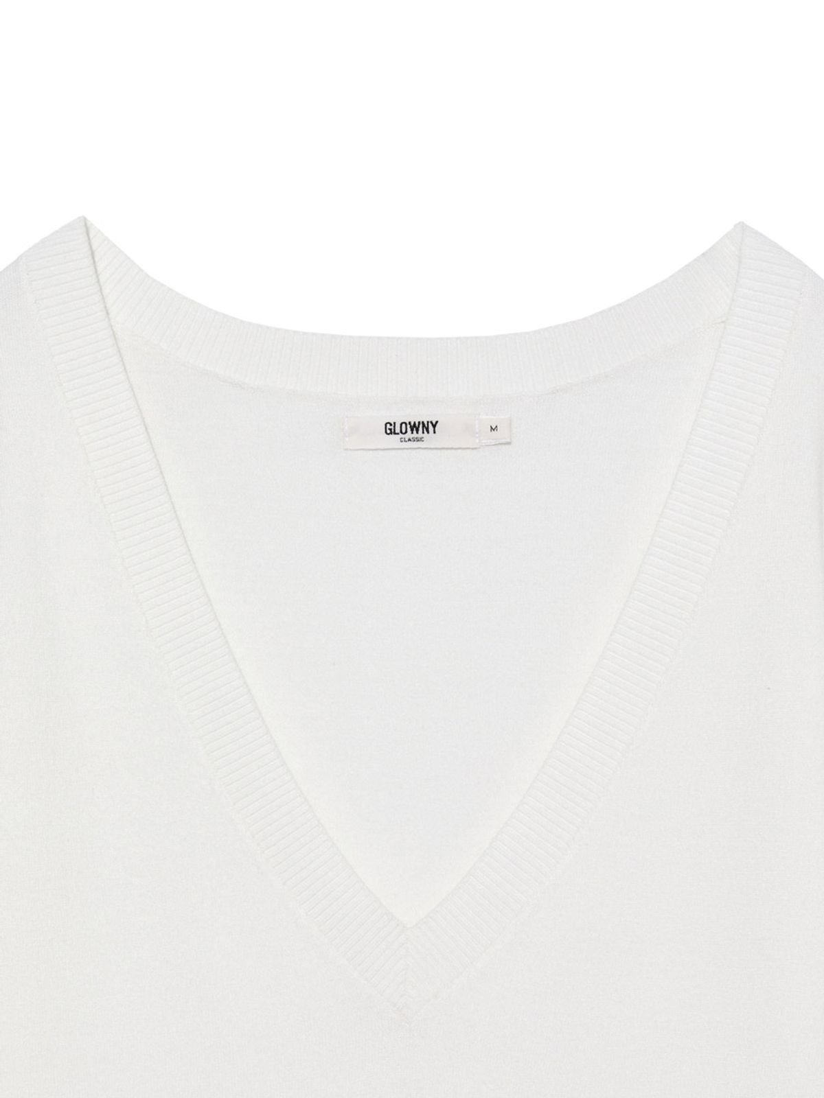 글로니(GLOWNY) G DEEP V-NECK KNIT (WHITE)