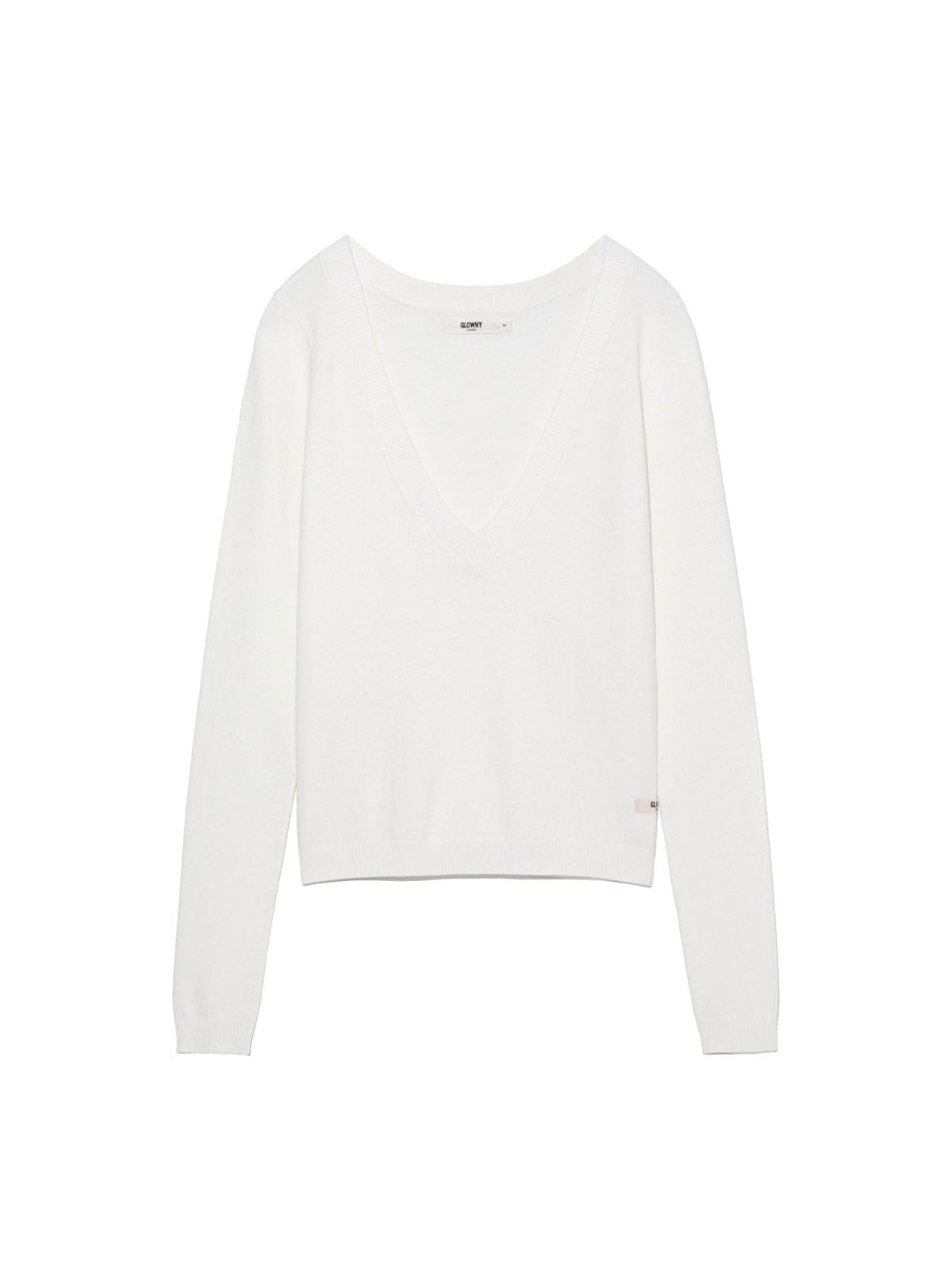 글로니(GLOWNY) G DEEP V-NECK KNIT (WHITE)