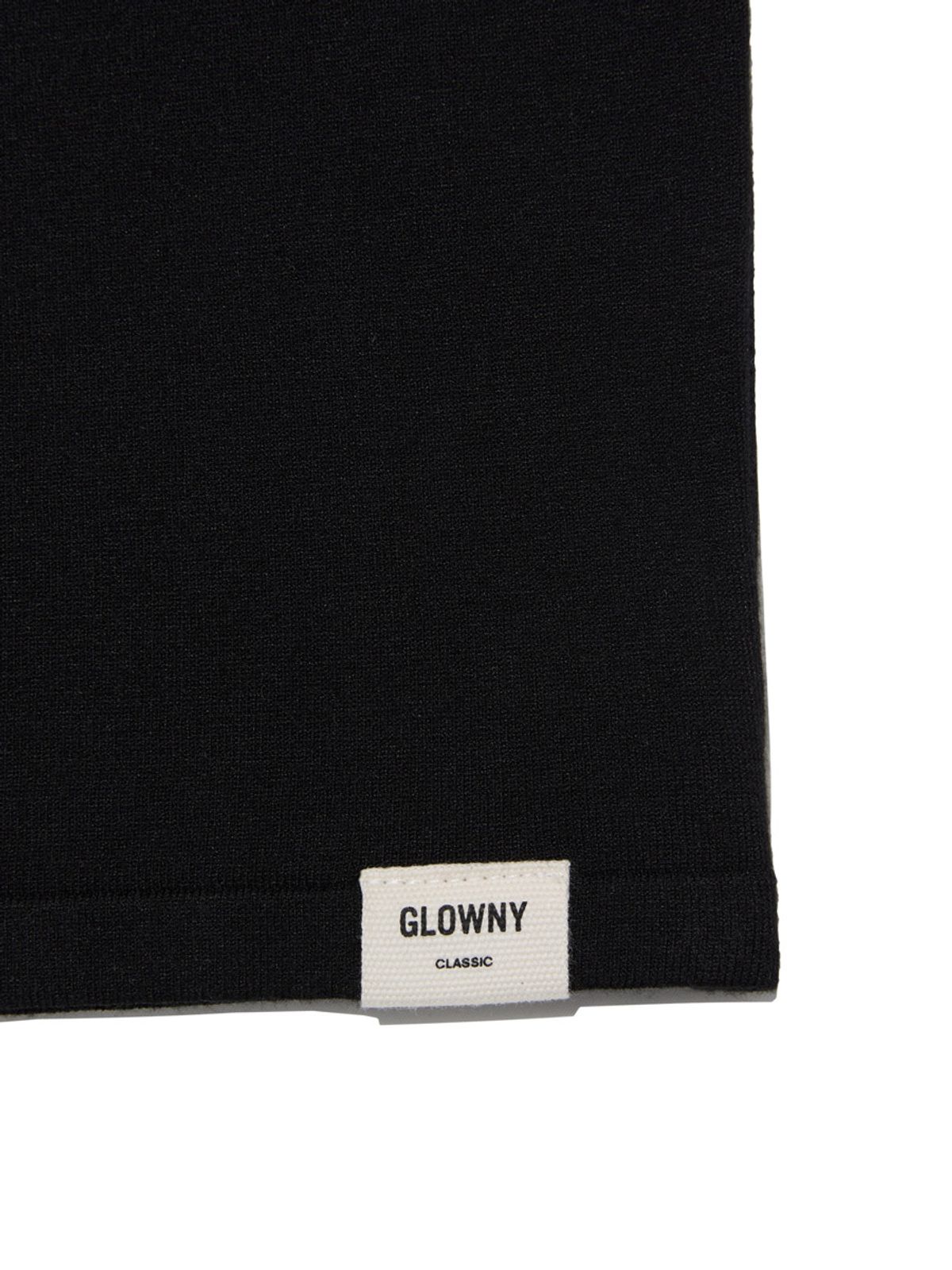 글로니(GLOWNY) 3/4 BUTTON FLY KNIT TEE (BLACK)