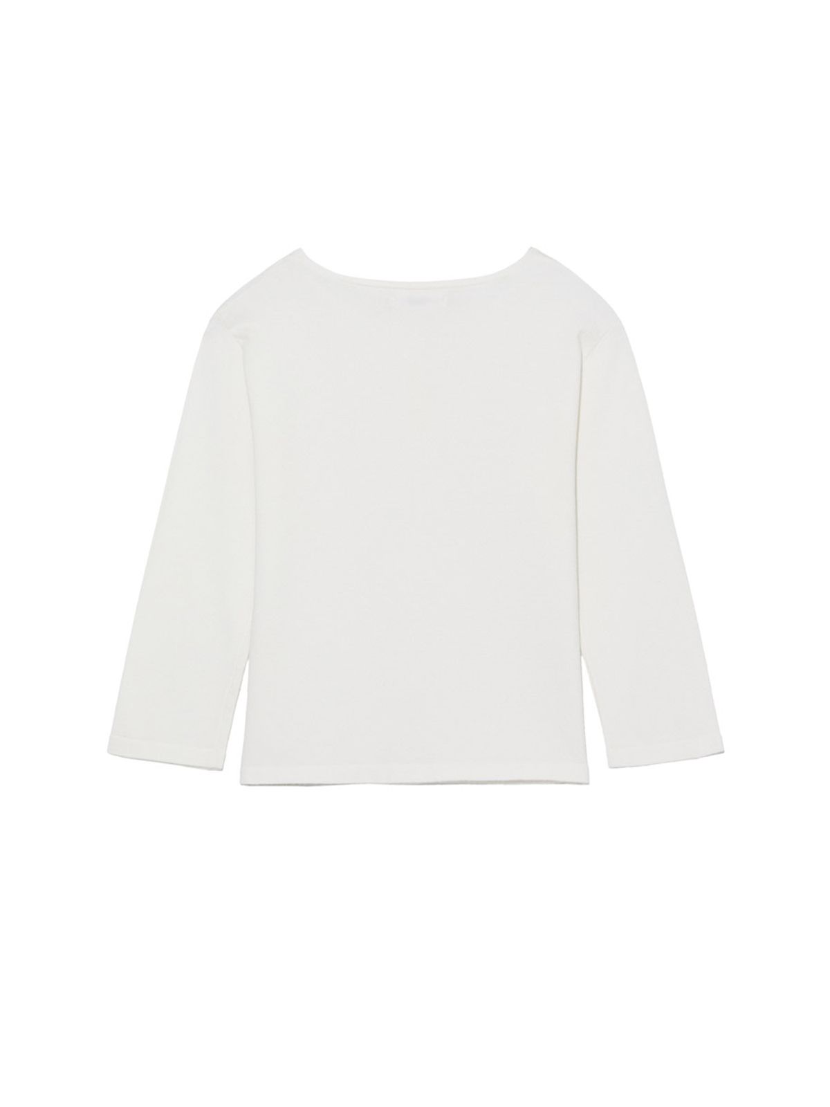 글로니(GLOWNY) 3/4 BUTTON FLY KNIT TEE (WHITE)
