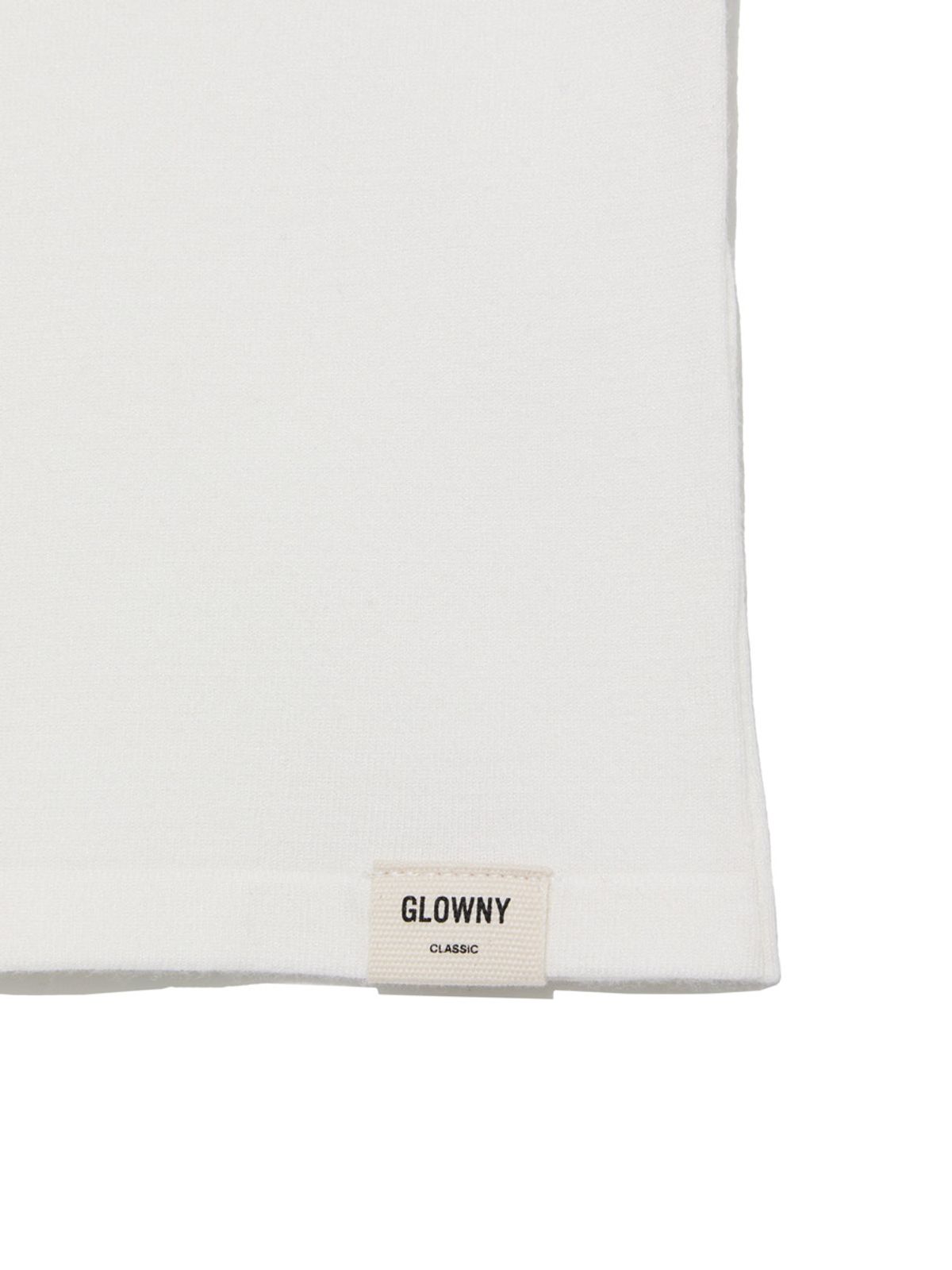 글로니(GLOWNY) 3/4 BUTTON FLY KNIT TEE (WHITE)