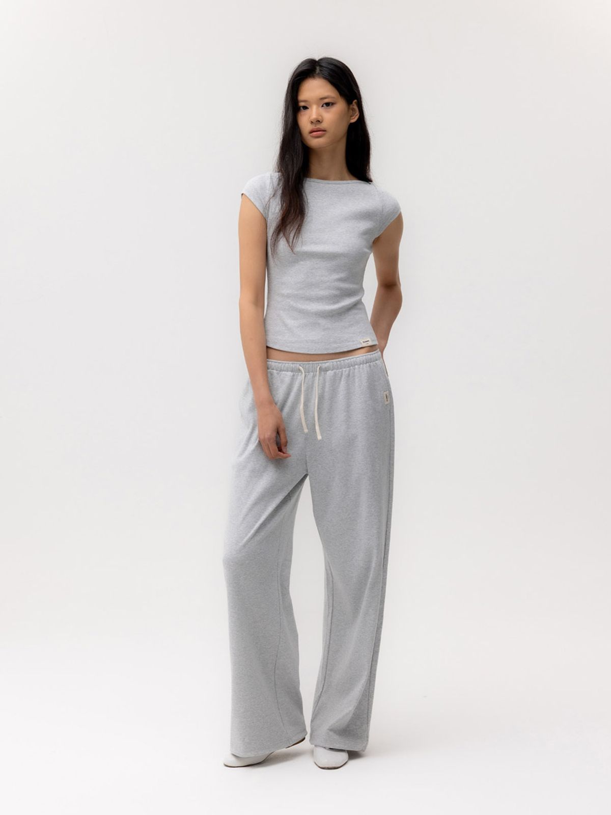 글로니(GLOWNY) G COMFORT STRING PANTS (MELANGE GRAY)