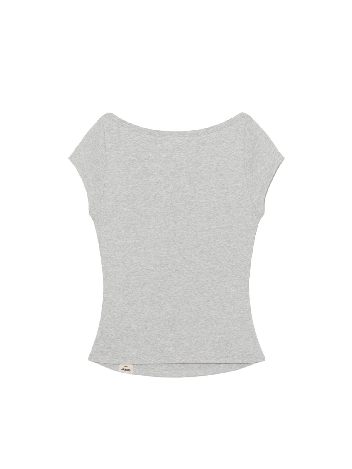 글로니(GLOWNY) G CLASSIC BOAT NECK TEE (MELANGE GRAY)