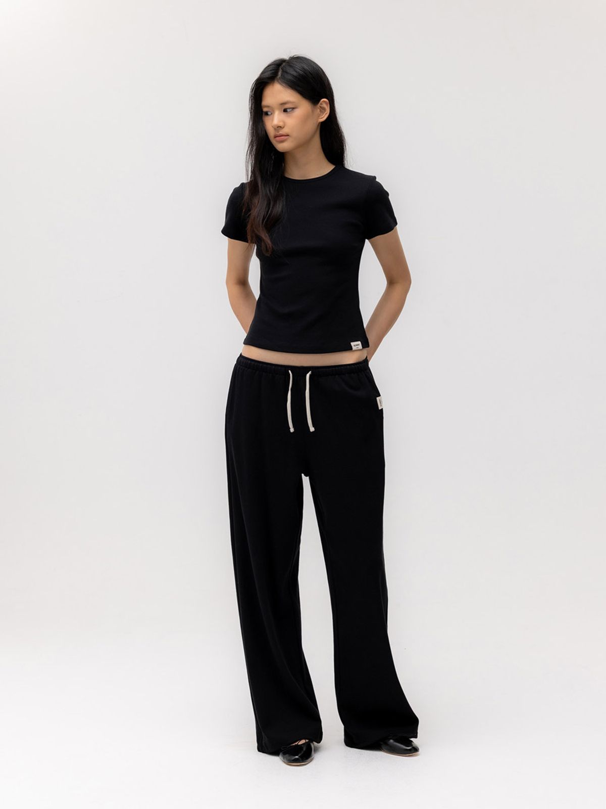 글로니(GLOWNY) G BABY TEE (LONG VERSION) (BLACK)