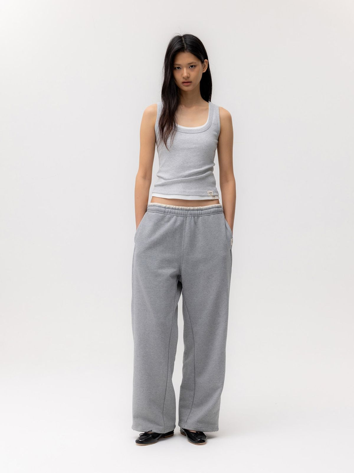 글로니(GLOWNY) G CONTRAST SWEATPANTS 2.0 (MELANGE GRAY)