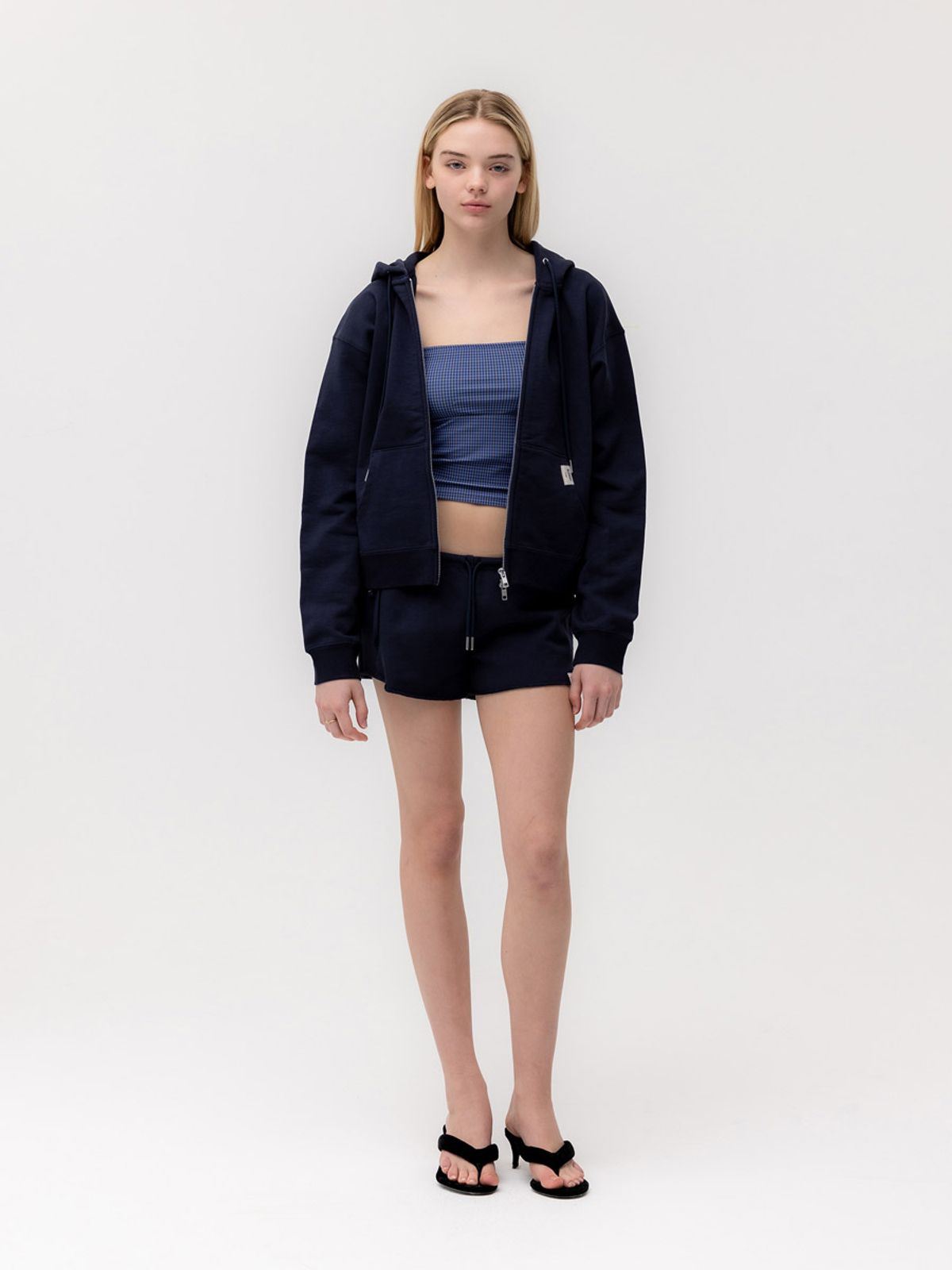 글로니(GLOWNY) G STANDARD ZIP-UP HOODIE (NAVY)