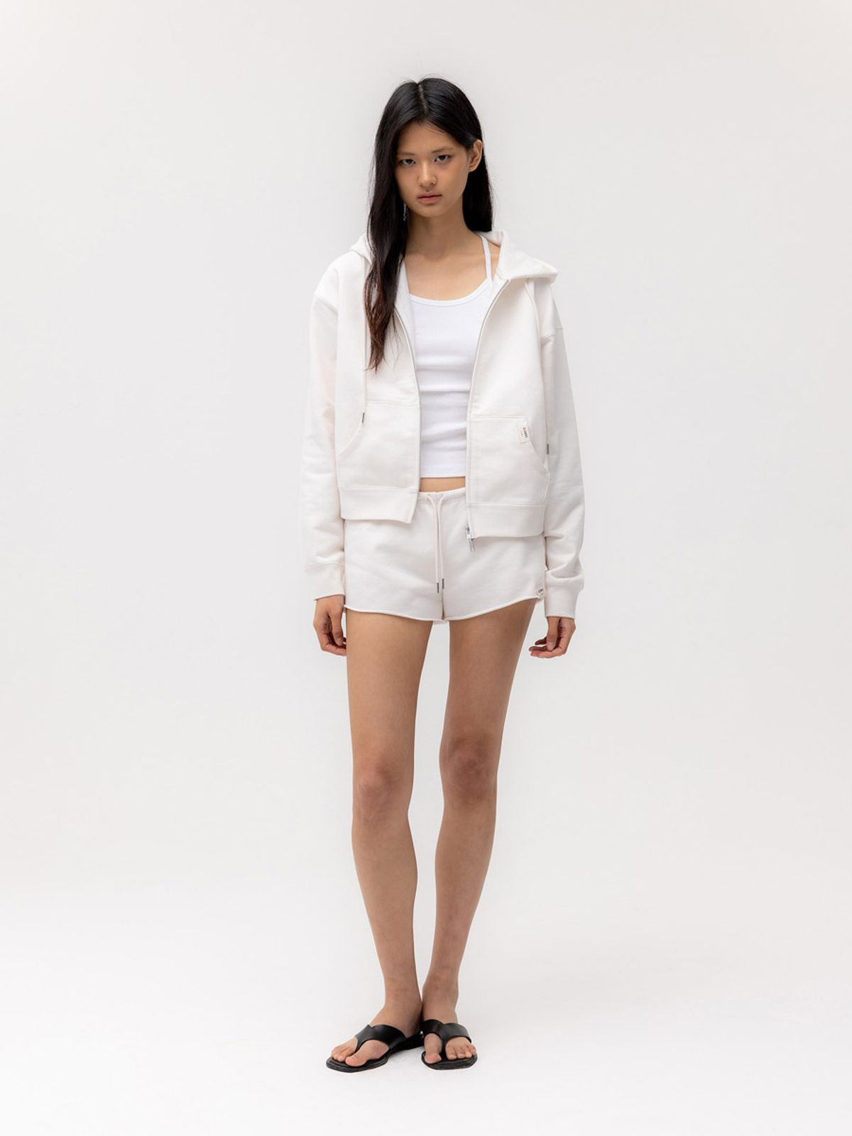 글로니(GLOWNY) G STANDARD ZIP-UP HOODIE (WHITE)