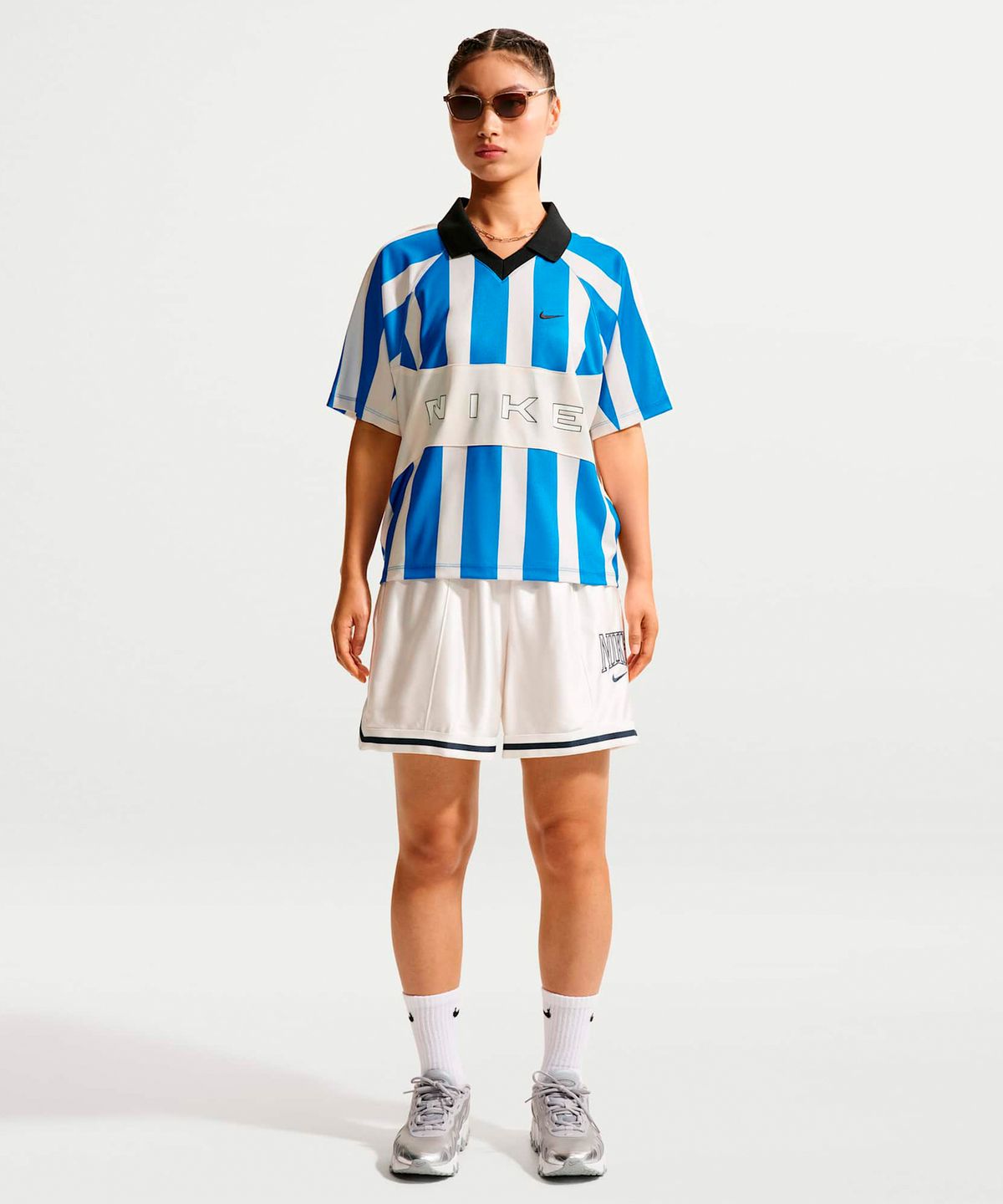 나이키(NIKE) 스포츠웨어 오버사이즈 저지 W - 라이트 포토 블루:초크:라이트 포토 블루:블랙 / IO0914-435