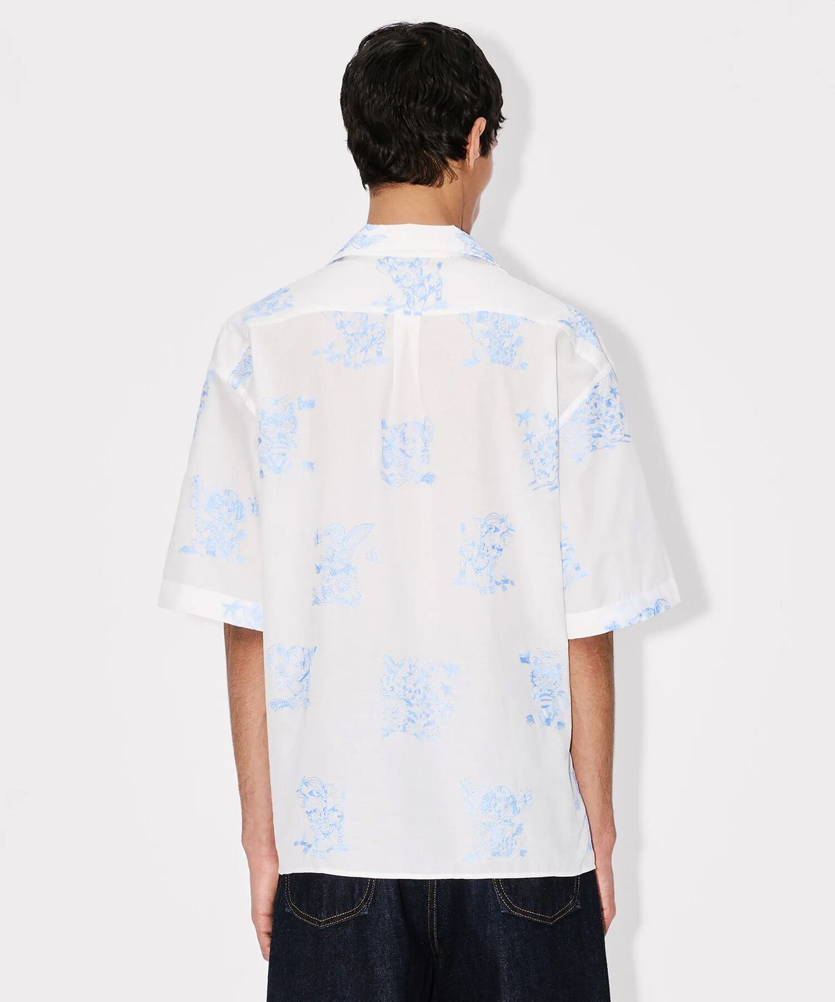 겐조(KENZO) 남성 겐조 카툰 하와이안 반팔 셔츠_K265AMIC03WHX