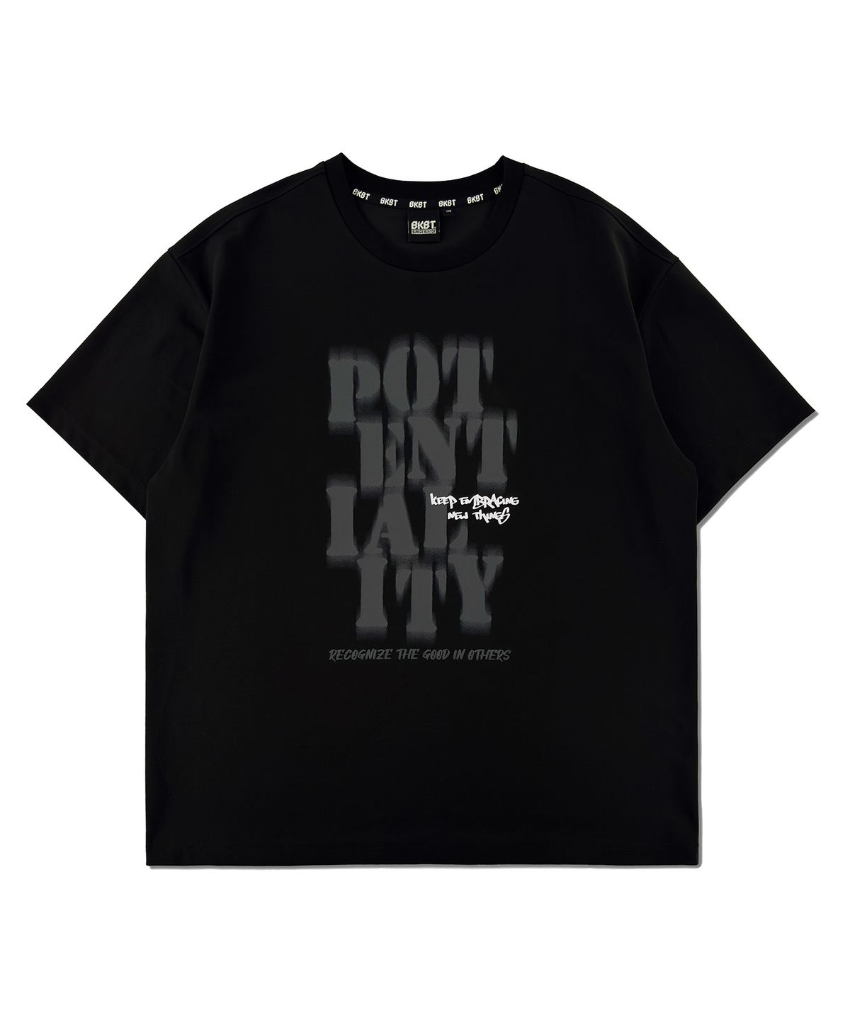 벙커버스터(BUNKERBUSTER) 그런지 레터링 프린트 반팔티 MQ7TU426_BLACK
