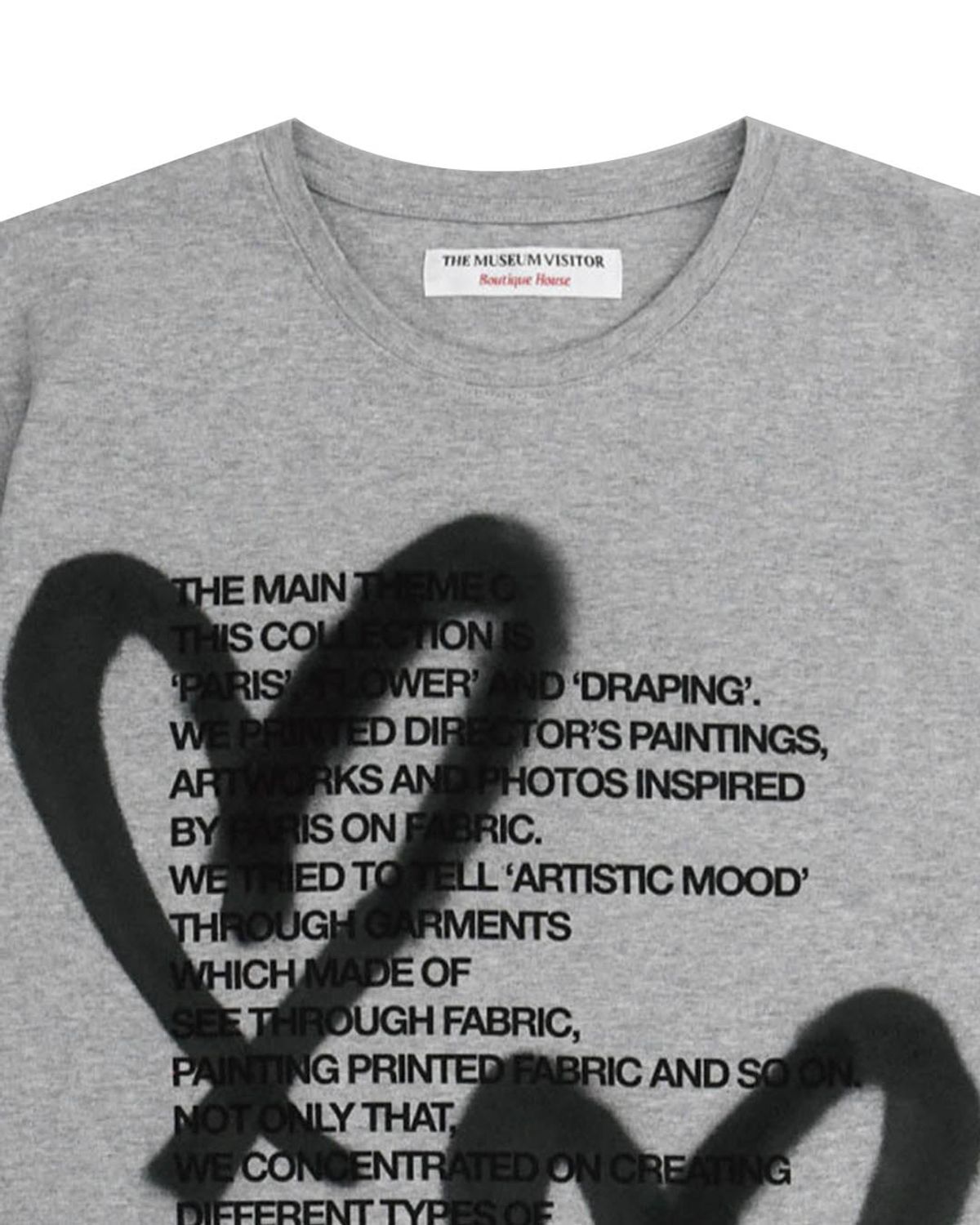 더뮤지엄비지터(THEMUSEUMVISITOR) HEART SPRAYED T-SHIRTS (GREY)