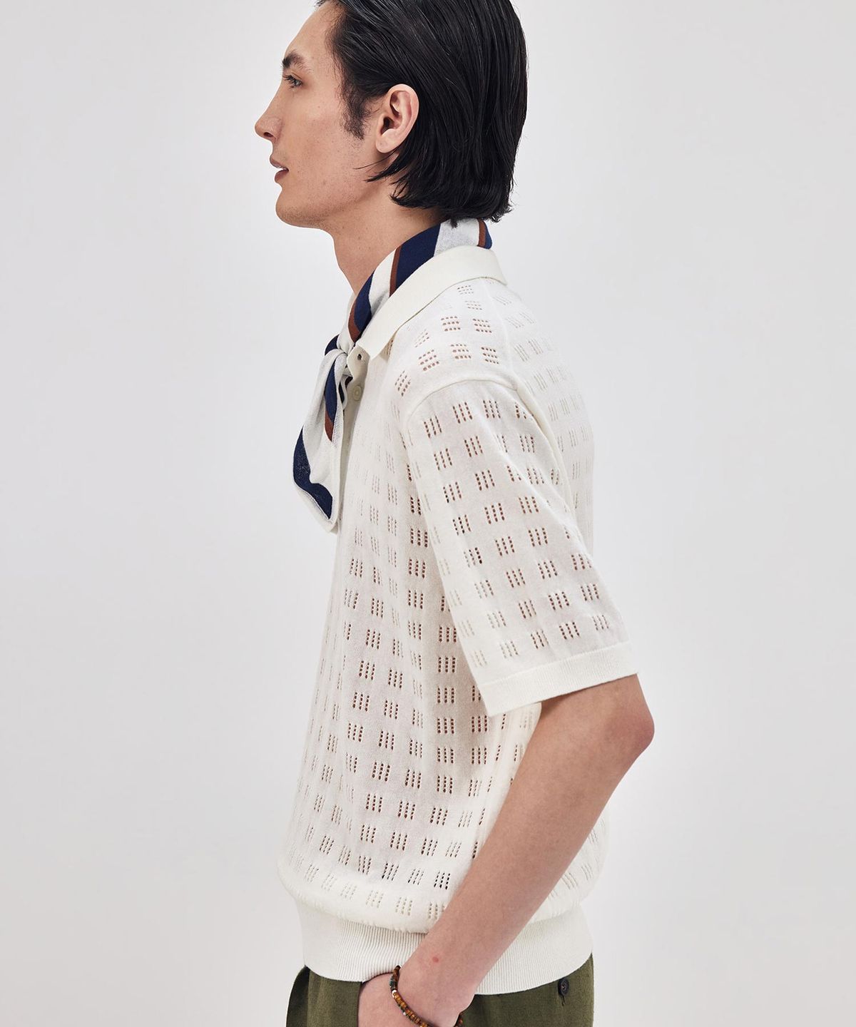 더니트컴퍼니(THEKNITCOMPANY) 오레아 스카시 폴로 셔츠 - 루센트 화이트