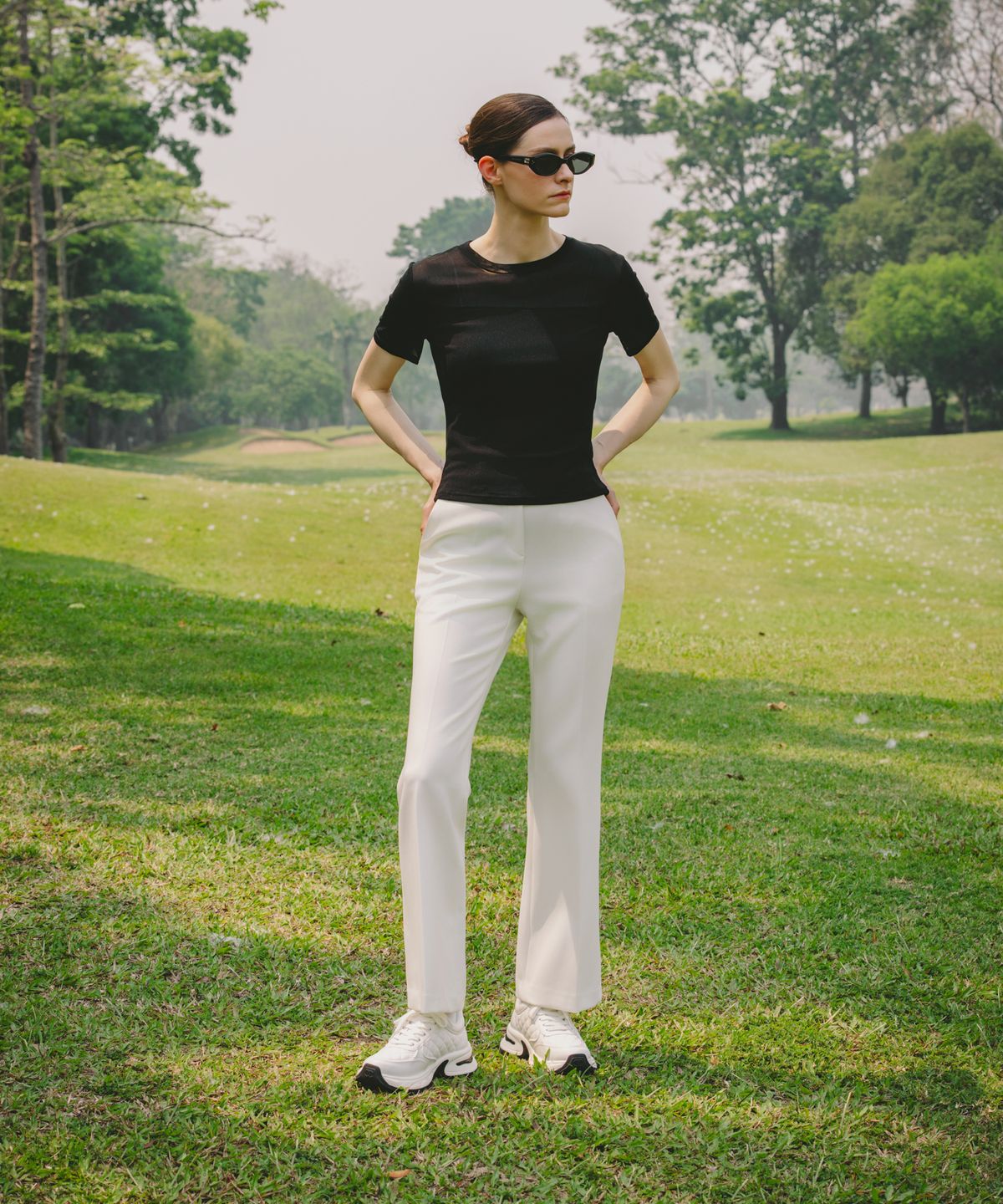 오베르 골프(OBER GOLF) 소프트 메쉬 하프슬리브 베이스 탑 (블랙)