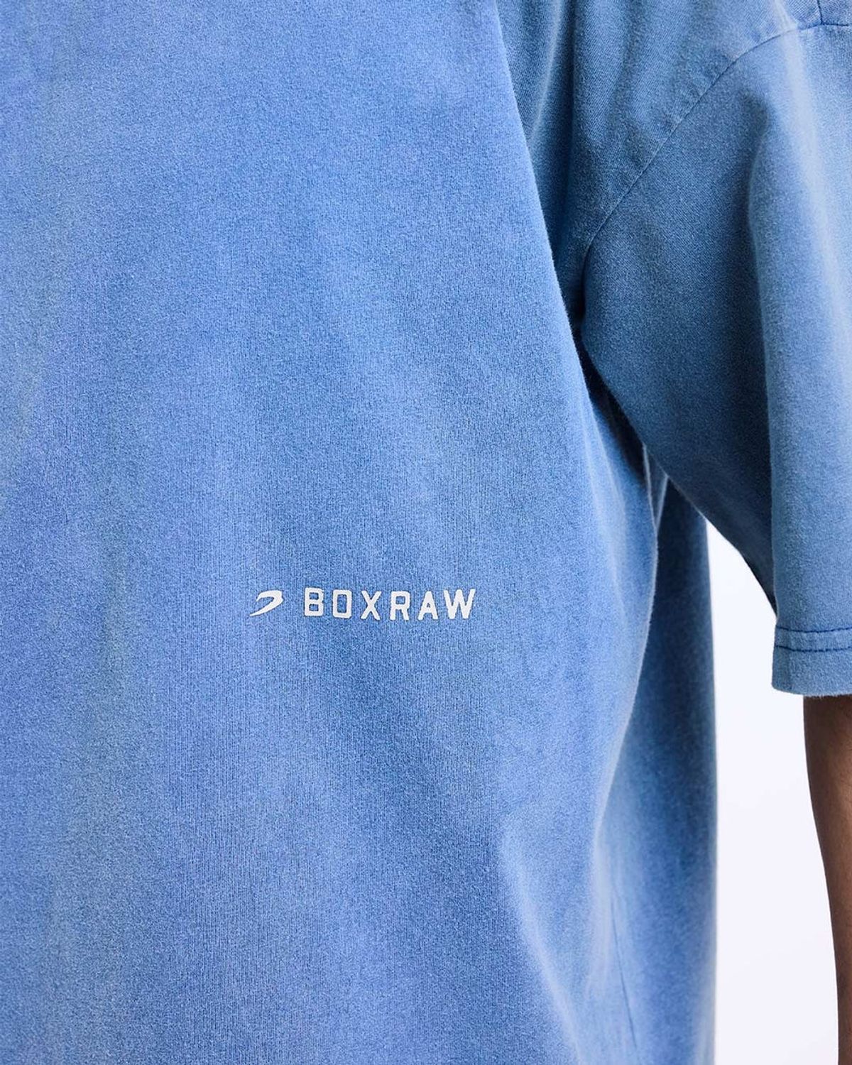 복스로(BOXRAW) 스파링 클럽 오버사이즈 티셔츠 - 남성 M BXRW-SPCLT [워시드 베이비 블루]