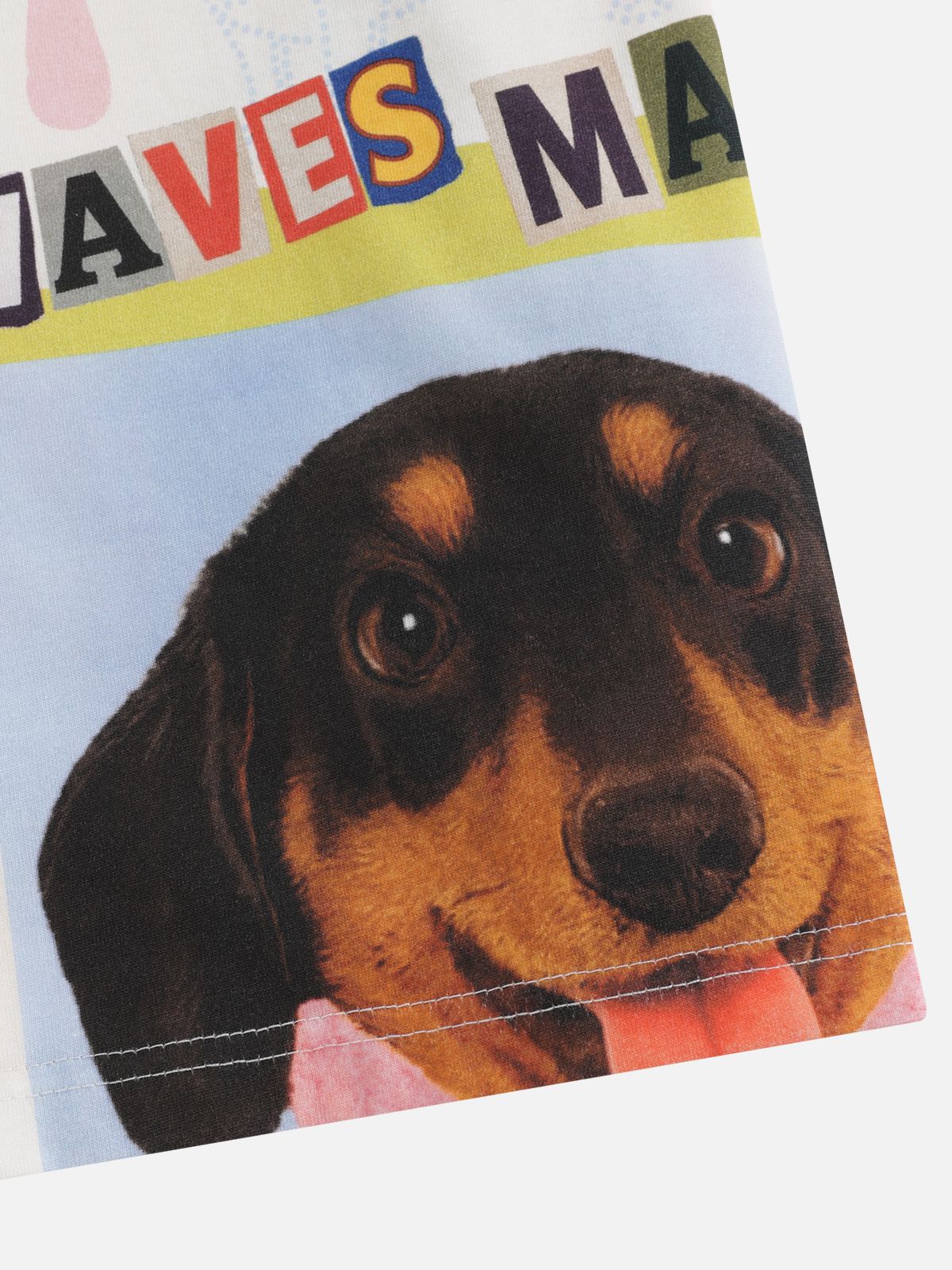 엘프릭 에덴(AELFRIC EDEN) Aelfric Eden Dachshund Collage Off-the-Shoulder Tee 오프숄더 반팔티 AE26CTQ10318-01TWHI