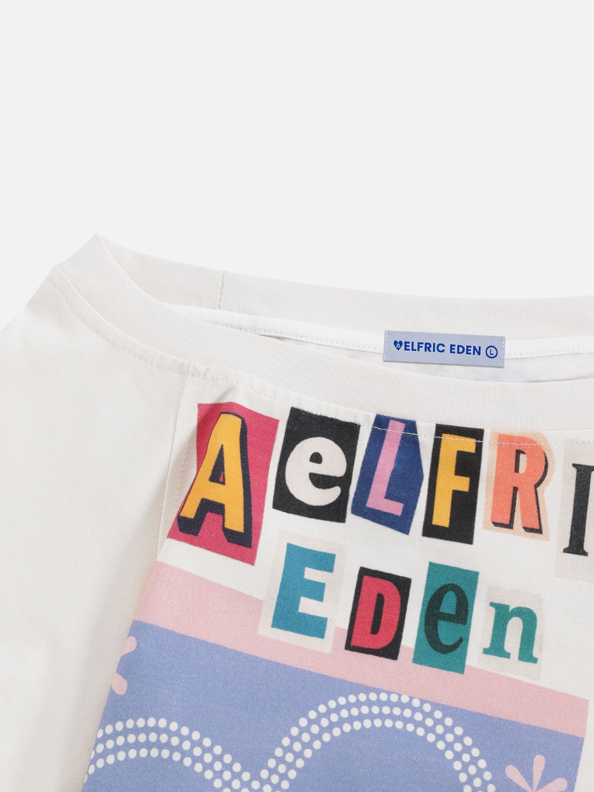 엘프릭 에덴(AELFRIC EDEN) Aelfric Eden Dachshund Collage Off-the-Shoulder Tee 오프숄더 반팔티 AE26CTQ10318-01TWHI