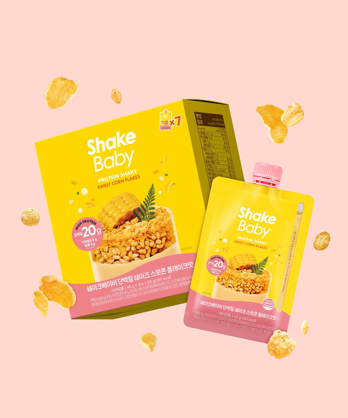 쉐이크베이비(SHAKEBABY) [총 7개입] 쉐이크베이비 단백질 쉐이크 파우치 45g