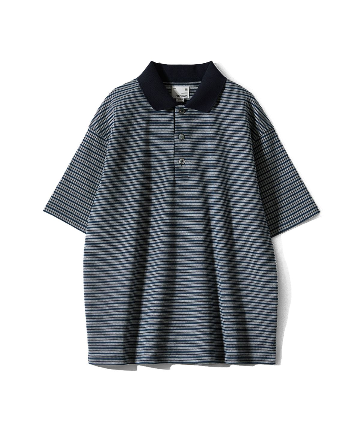 홀리선(HORLISUN) Sumerset Short Pique Stripe Pullover Shirt Evergreen