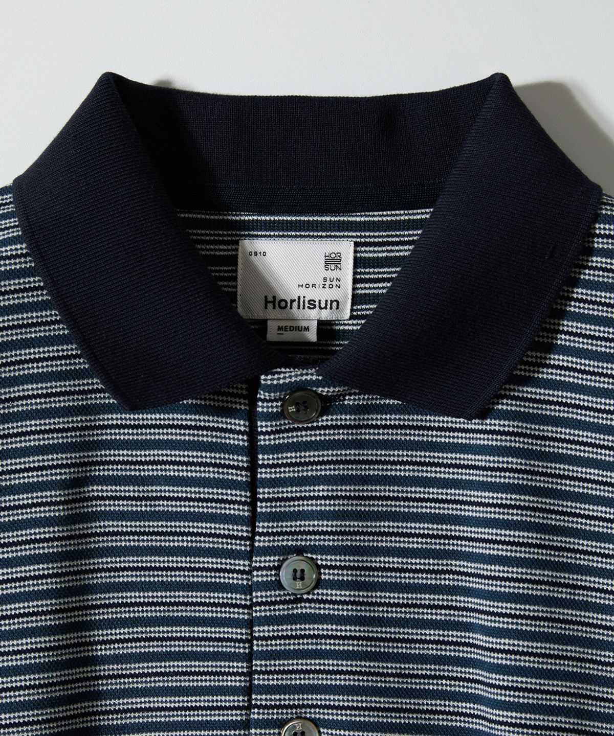 홀리선(HORLISUN) Sumerset Short Pique Stripe Pullover Shirt Evergreen