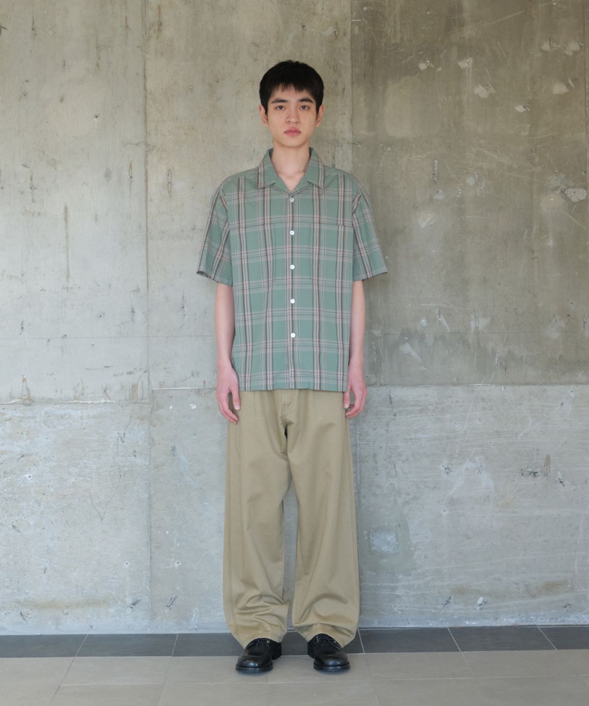 홀리선(HORLISUN) Joshua Multi Check Shirt Sage Green