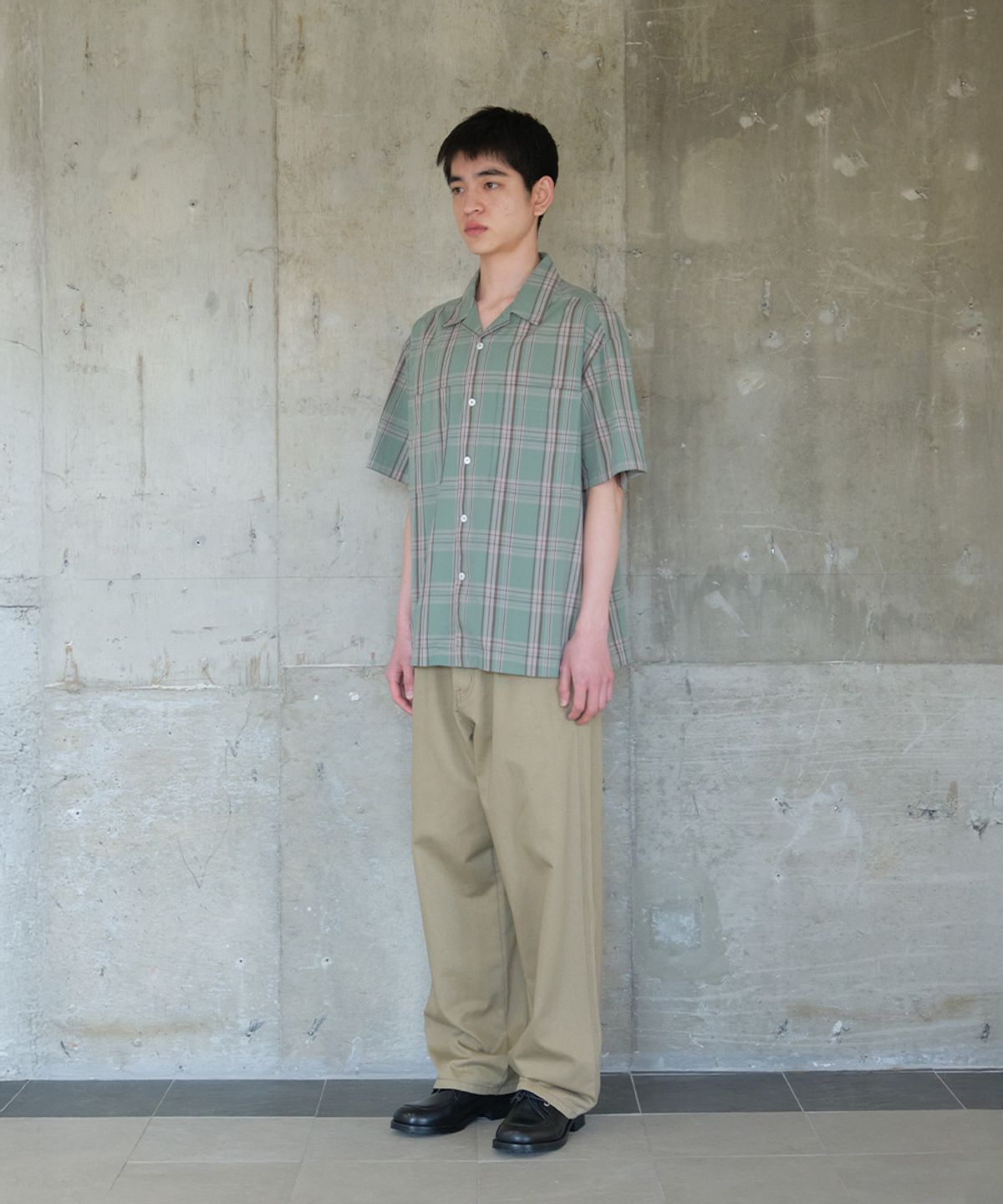 홀리선(HORLISUN) Joshua Multi Check Shirt Sage Green