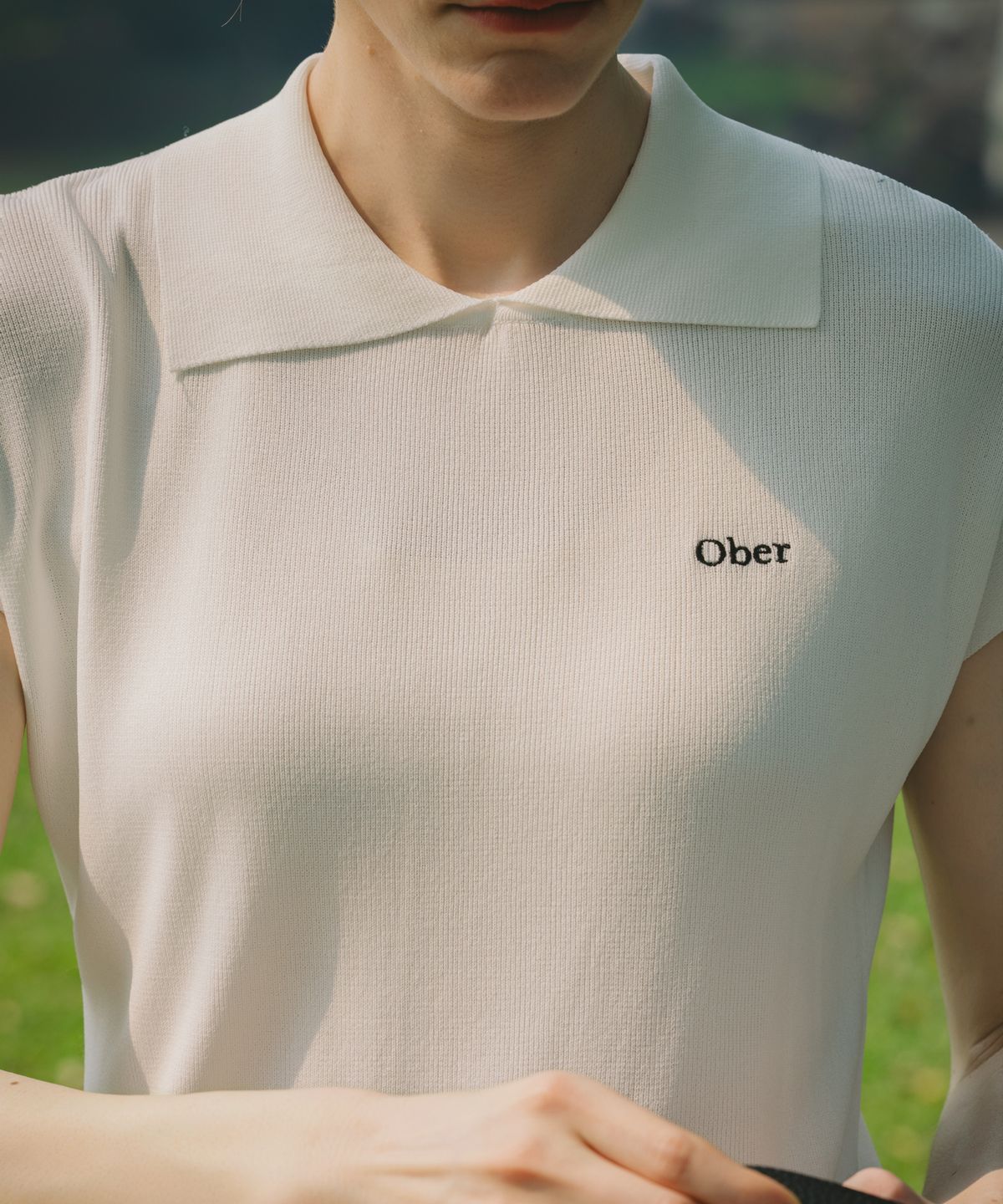 오베르 골프(OBER GOLF) 쿨 카라 캡 니트 (화이트)