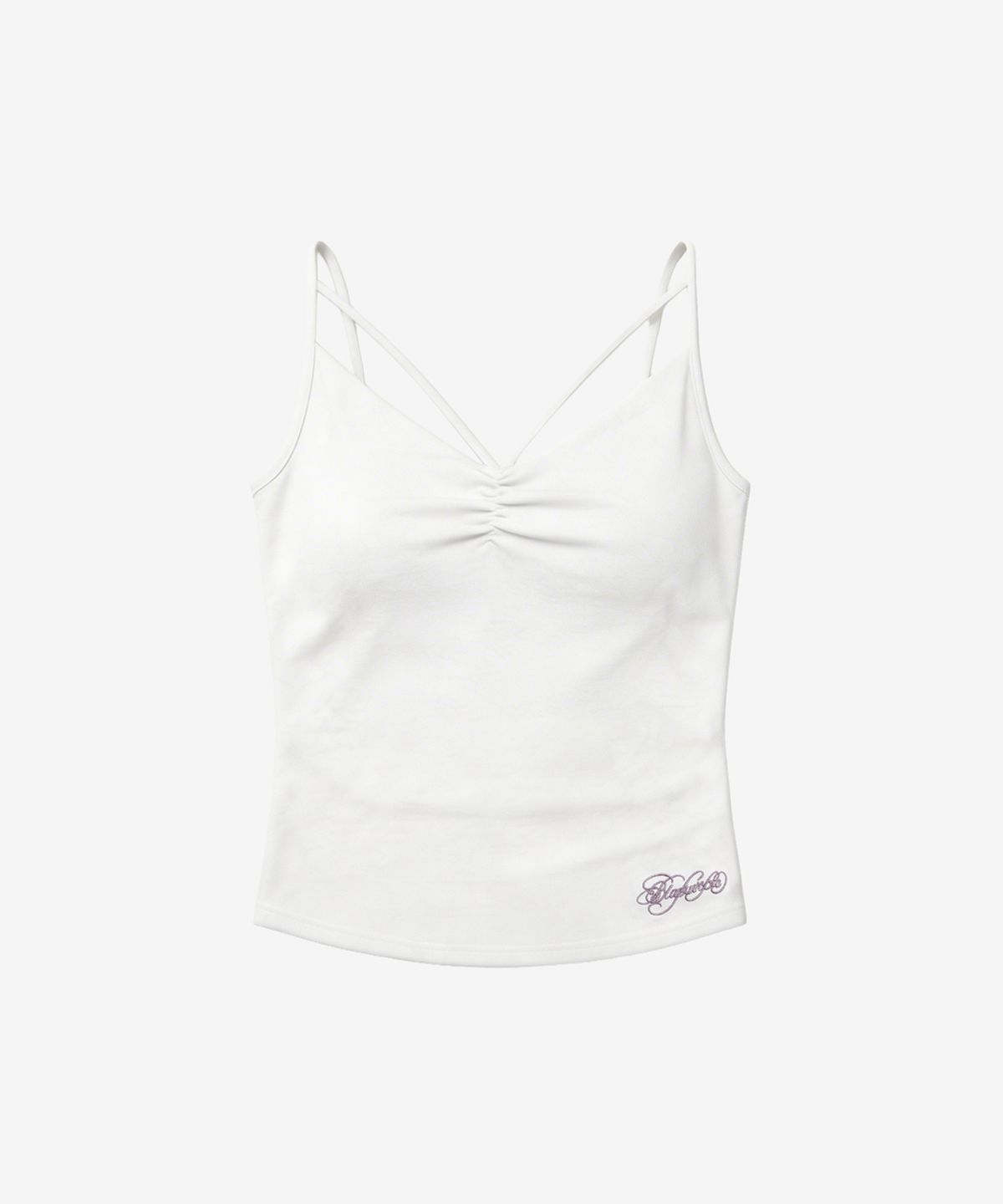 블랙 퍼플(BLACK PURPLE) 벨라 스트랩 나시_화이트 Vella Strap Sleeveless_White