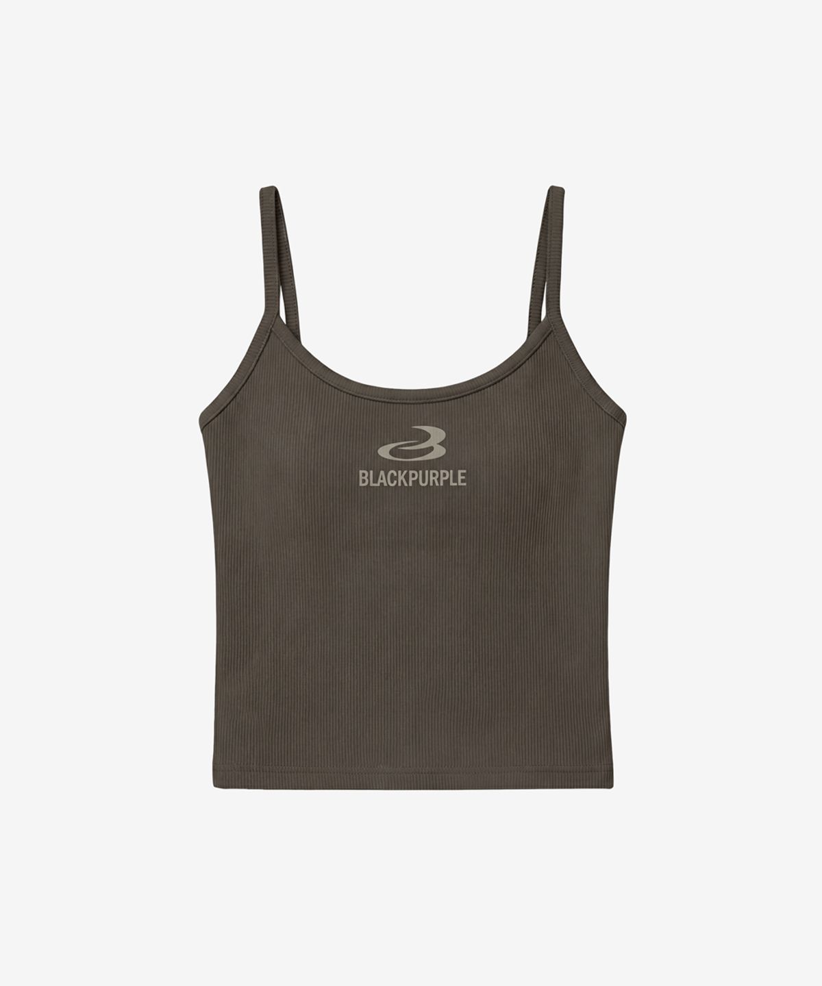 블랙 퍼플(BLACK PURPLE) 백리스 골지 나시_차콜 Backless Rib Sleeveless_Charcoal